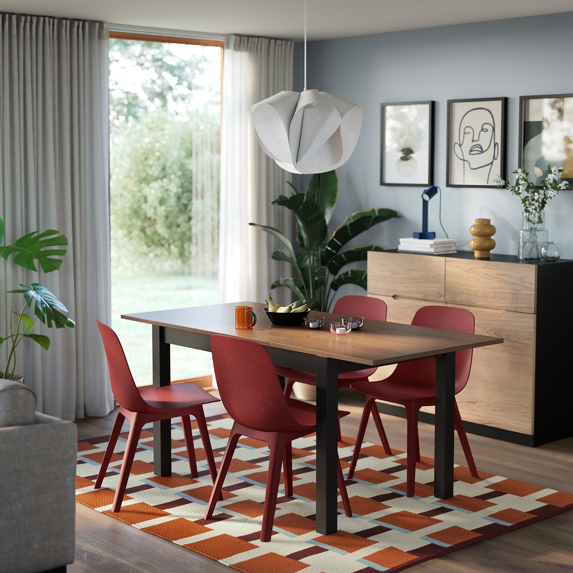 ÅLHULT/ODGER, table and 4 chairs, 120/170x80 cm, 296.100.91