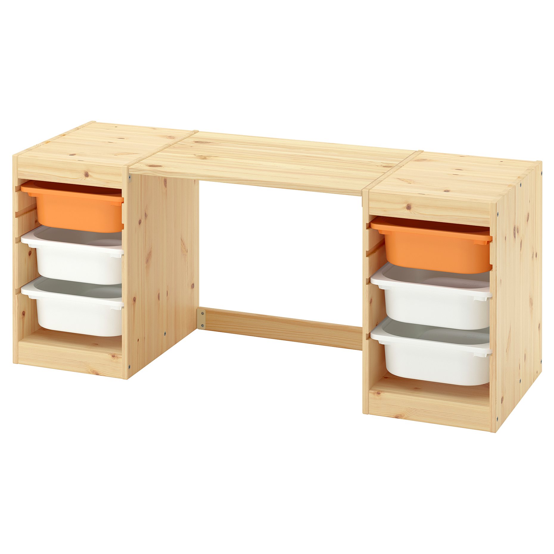 TROFAST, desk with storage boxes, 124x44x52 cm, 296.139.09