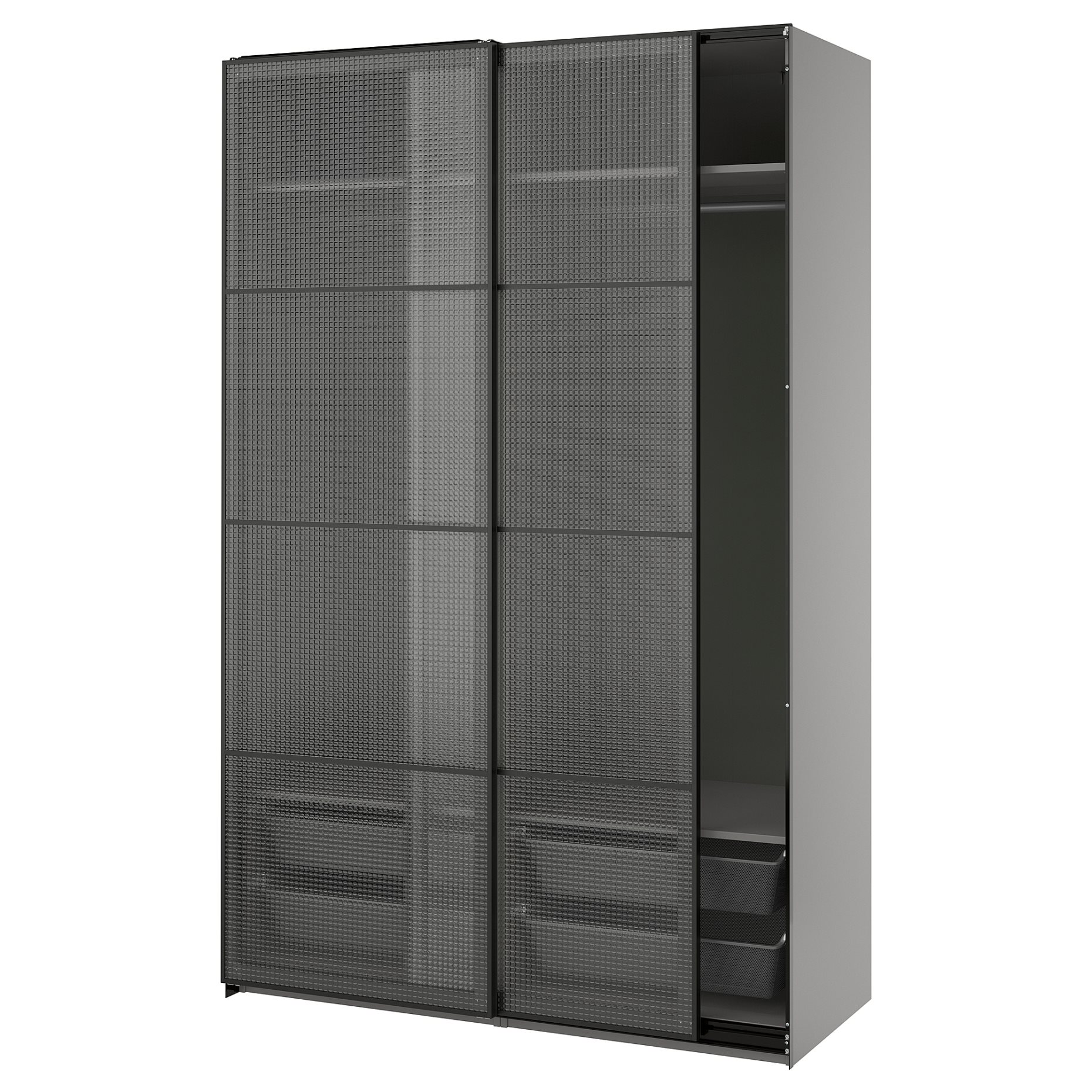 PAX/LUNDBRÄSMA, wardrobe with sliding doors, 150x66x236 cm, 296.178.89