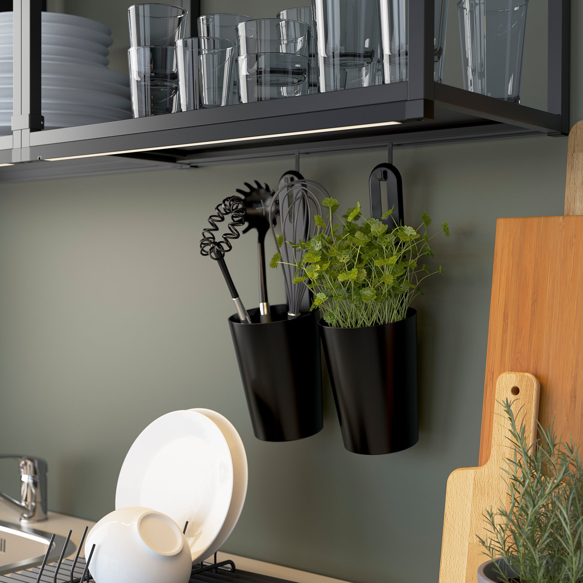 ENHET, wall frame with shelves, 40x15x75 cm, 304.489.37