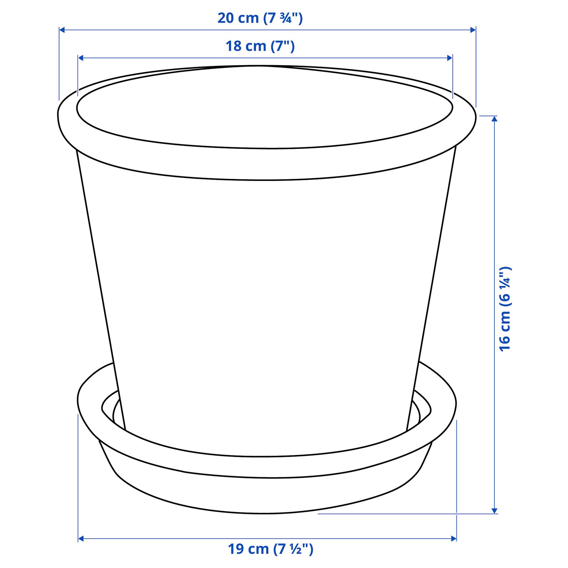 MUSKOTBLOMMA, plant pot with saucer in/outdoor, 15 cm, 304.548.91