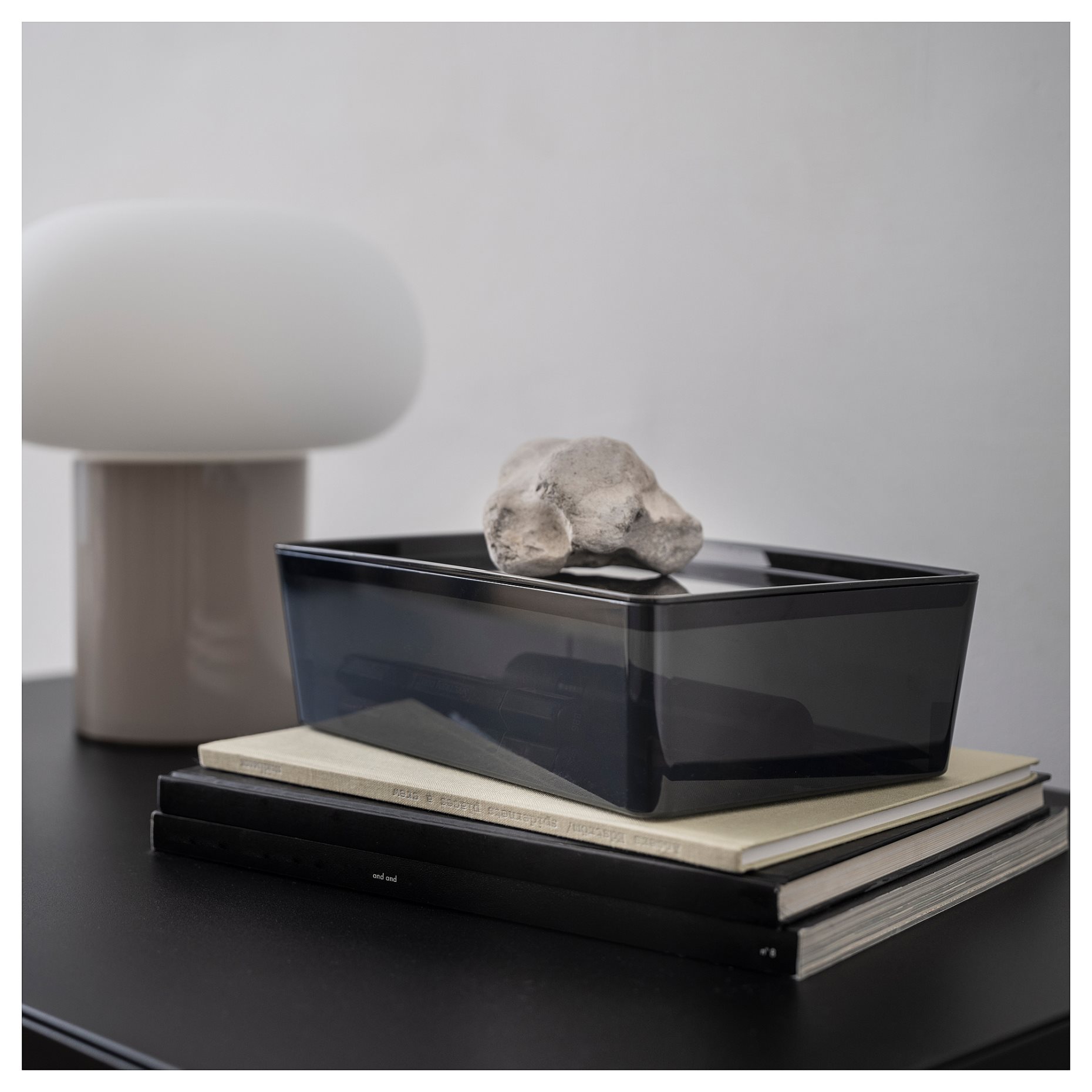 KUGGIS, box with lid/transparent, 18x26x8 cm, 305.140.36