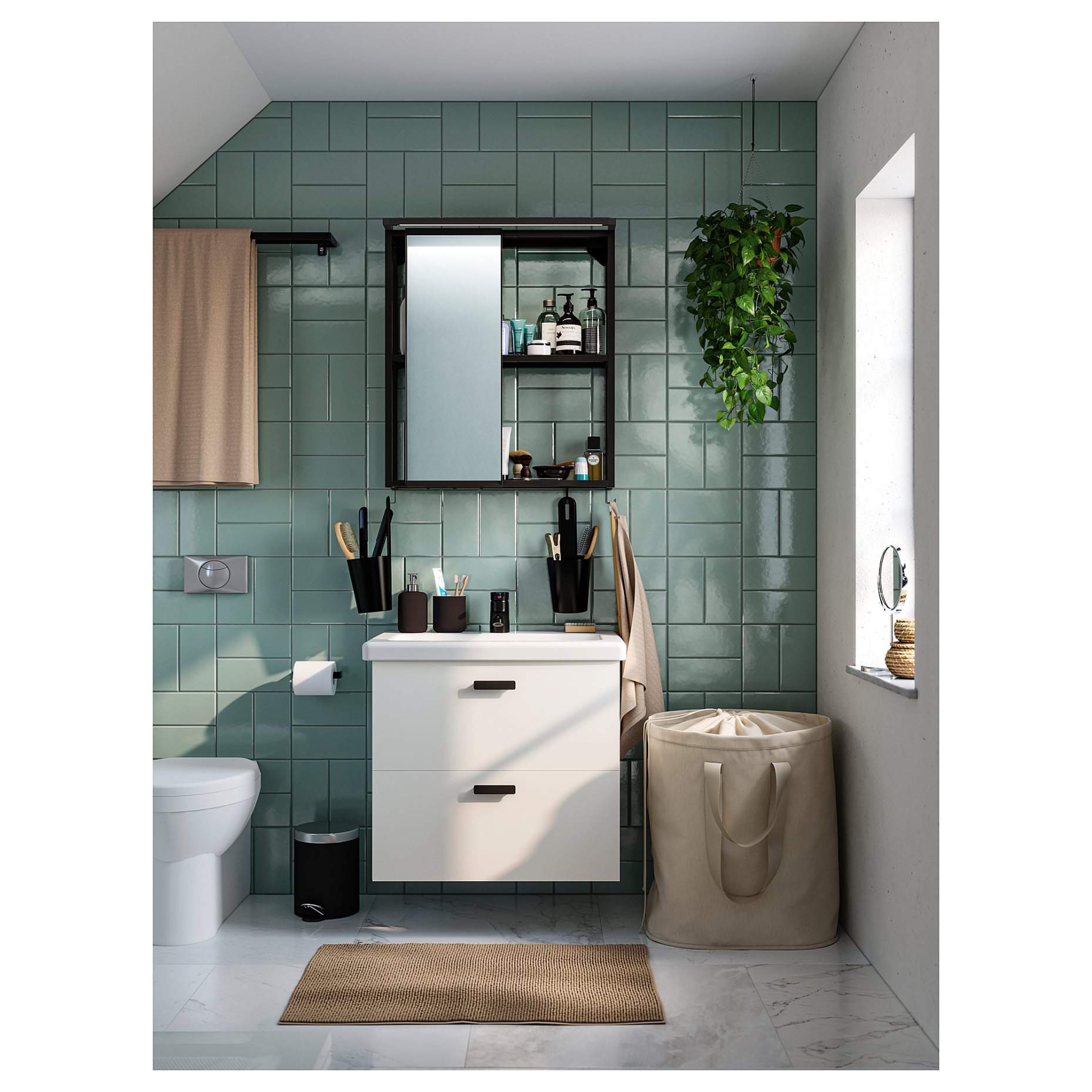 SILVERGLANS, bathroom lighting strip with built-in LED light source/dimmable, 40 cm, 305.286.70