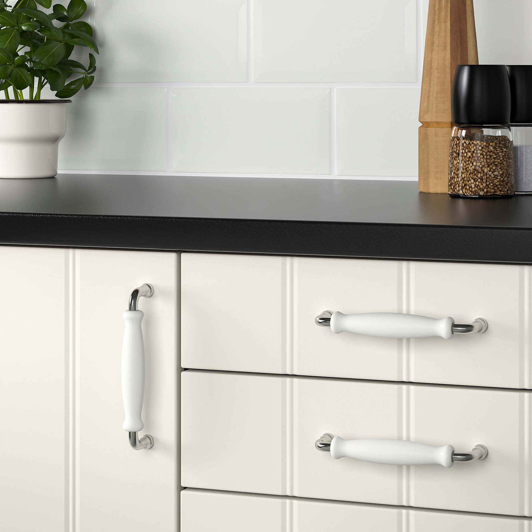 HISHULT, χερούλι πορσελάνη, 2 τεμ. 140 mm, 305.345.86