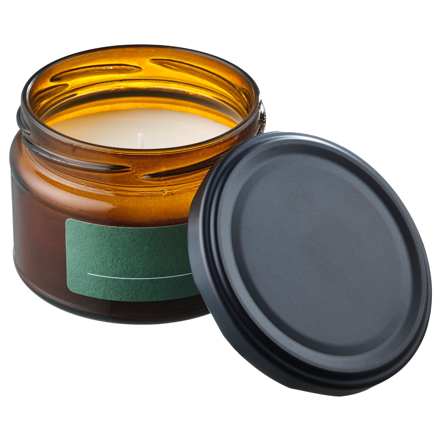 PRAKTRÖNN, αρωματικό κερί σε γυάλινο δοχείο με καπάκι/Ανοιξιάτικα μυρωδικά, 20 hr, 305.388.72