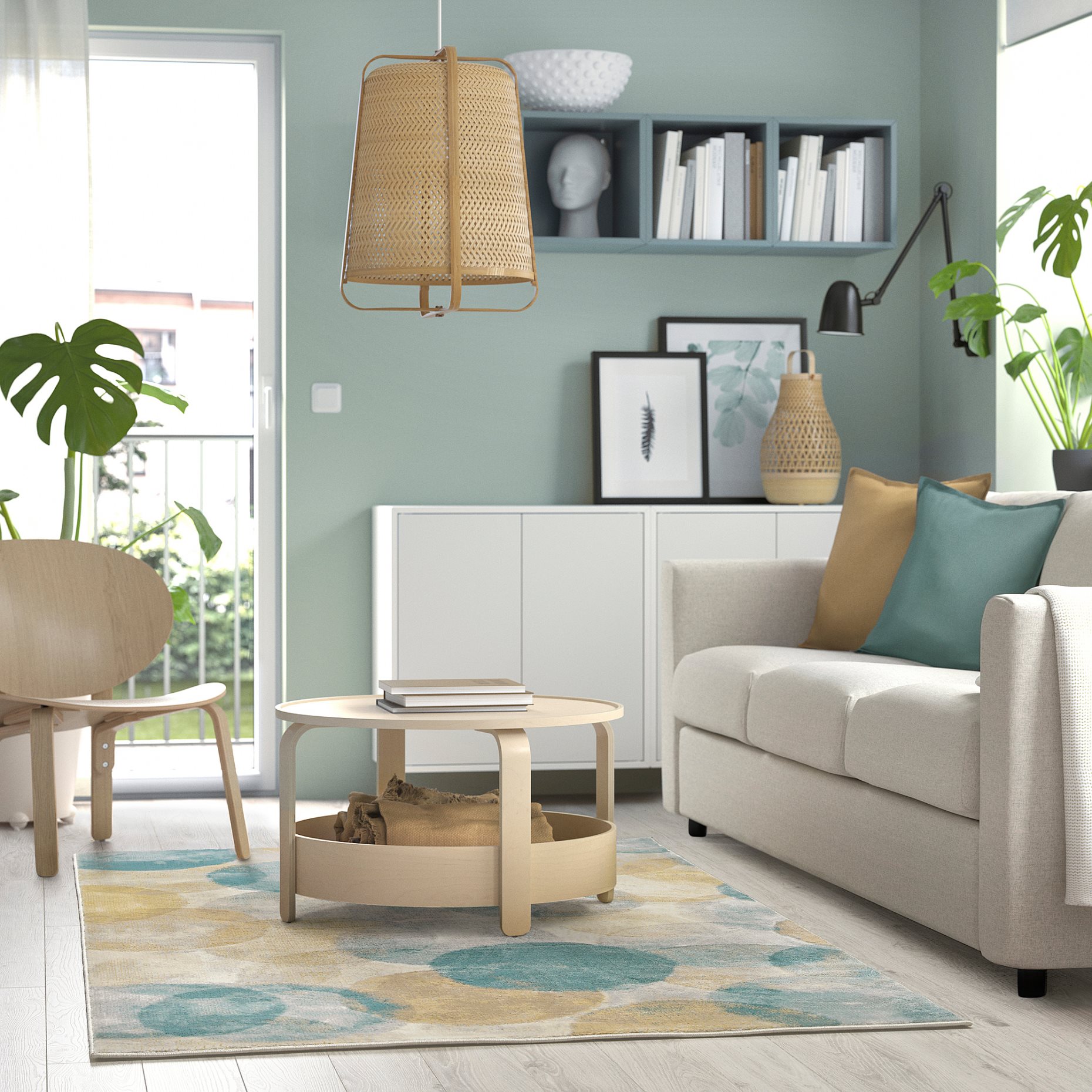 UTTAG, χαλί χαμηλό πέλος/σχέδιο κύκλου, 160x230 cm, 305.659.07