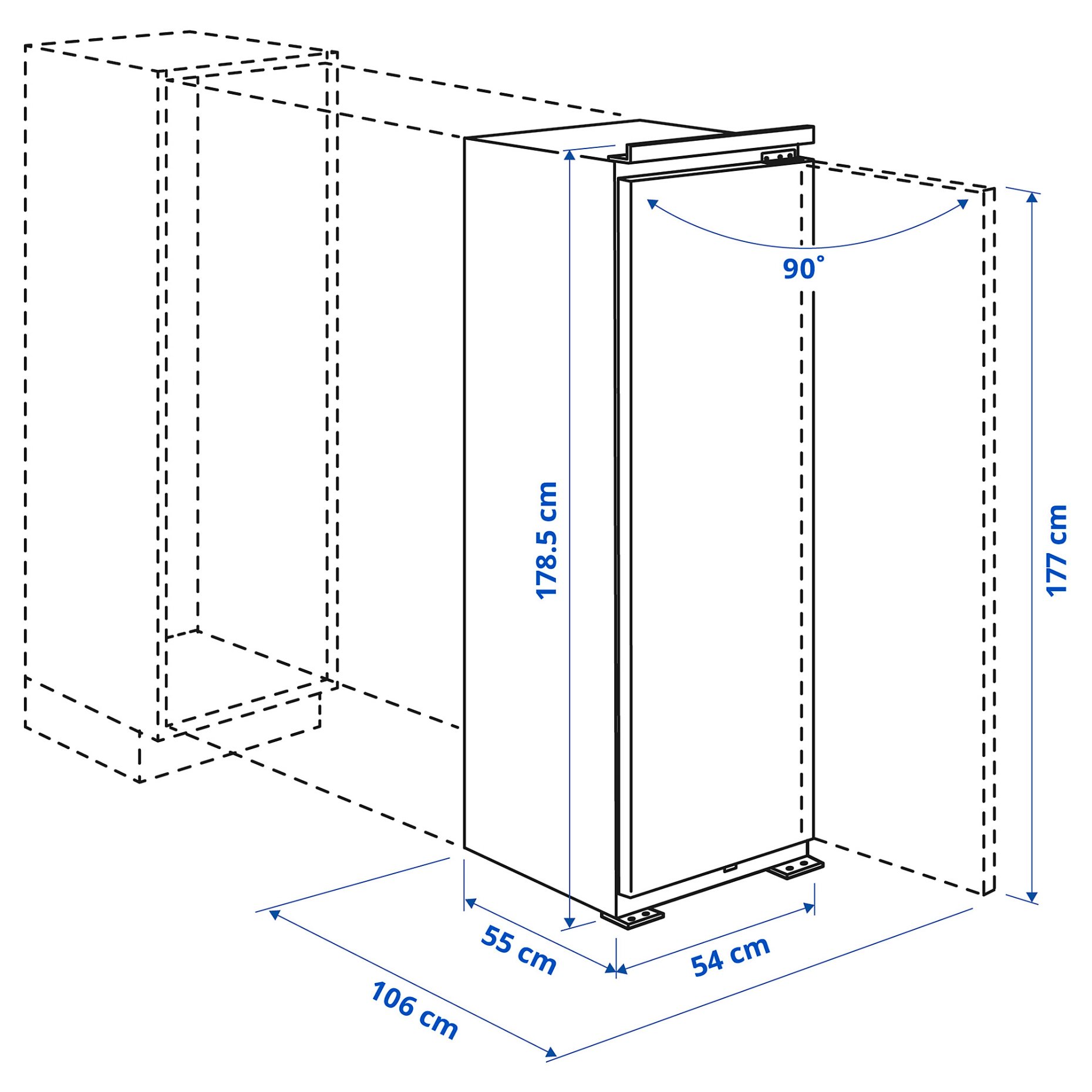 FORSNAS, ψυγείο εντοιχιζόμενο/IKEA 700, 310 l, 305.729.84