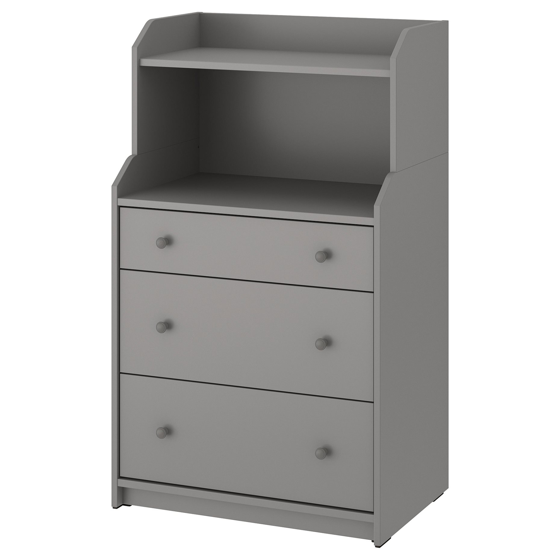 HAUGA, chest of 3 drawers with shelf, 70x46x116 cm, 305.815.25