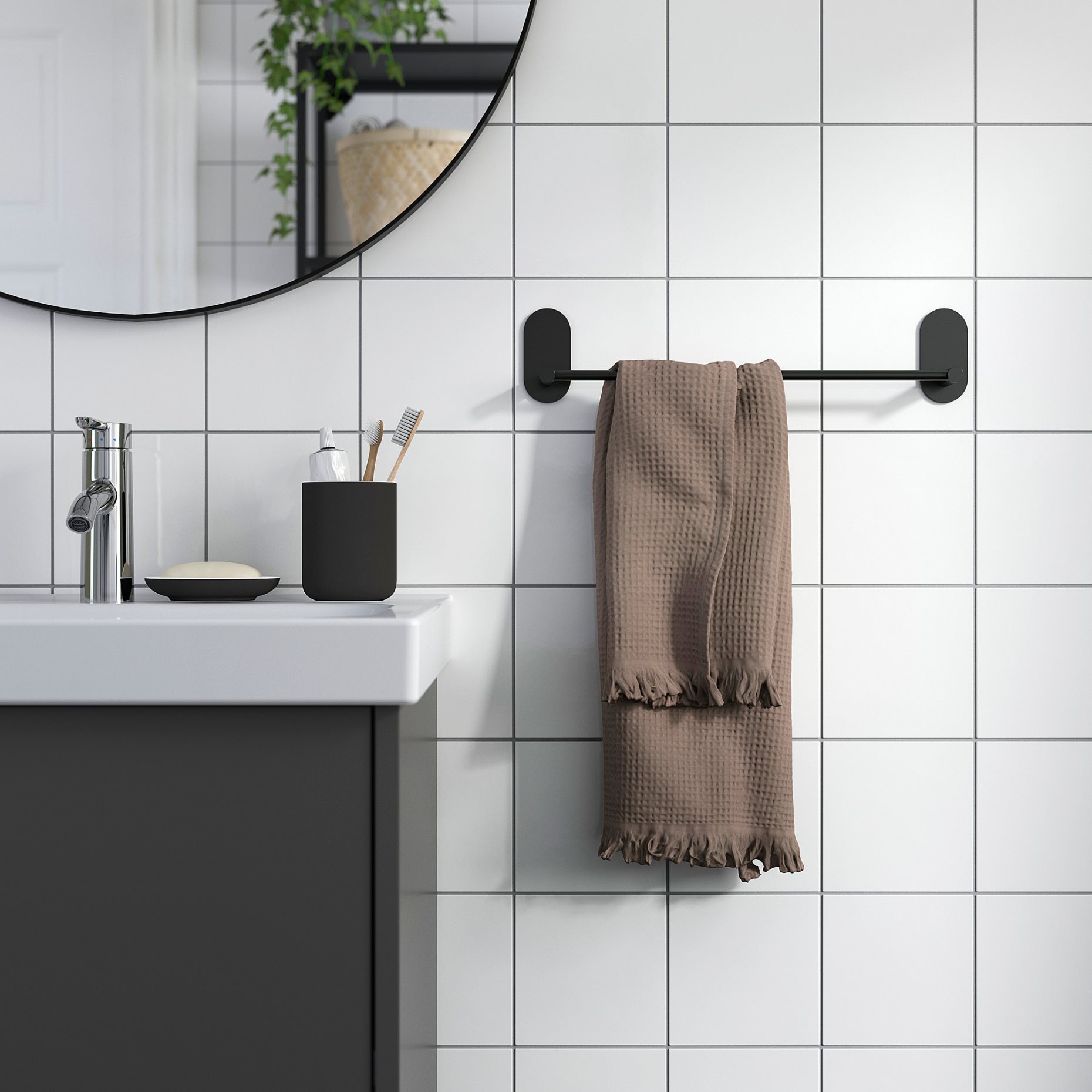 SKOGHALL, towel rail self-adhesive, 43x6 cm, 305.986.39