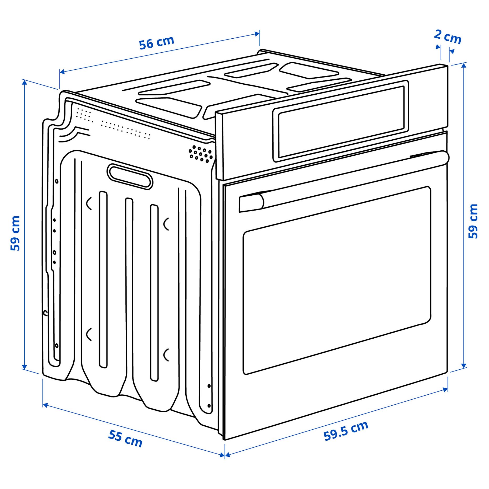 STENABY, true fan oven/air fry function/pyrolytic, IKEA 700, 306.002.46