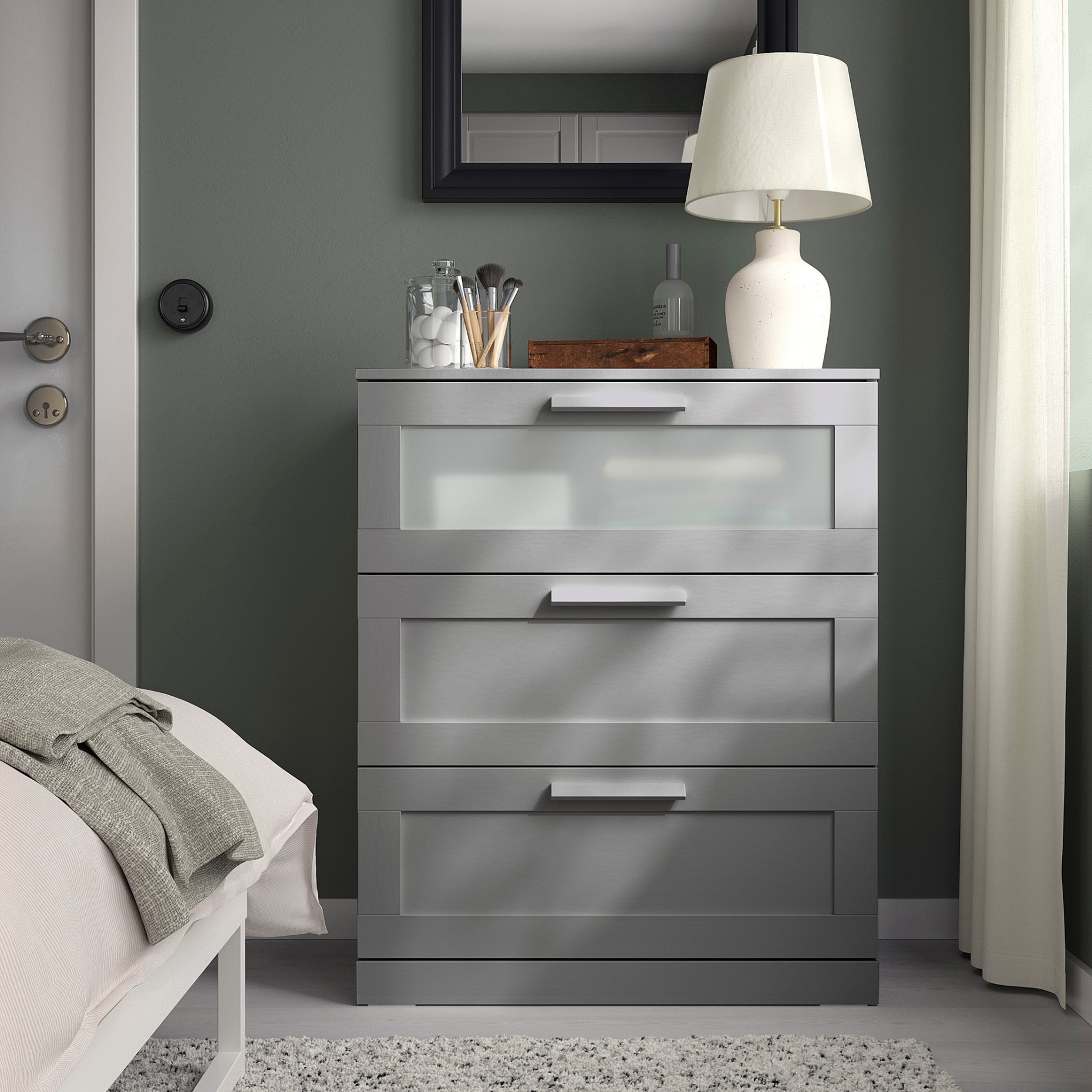 BRIMNES, chest of 3 drawers, 78x95 cm, 306.028.01