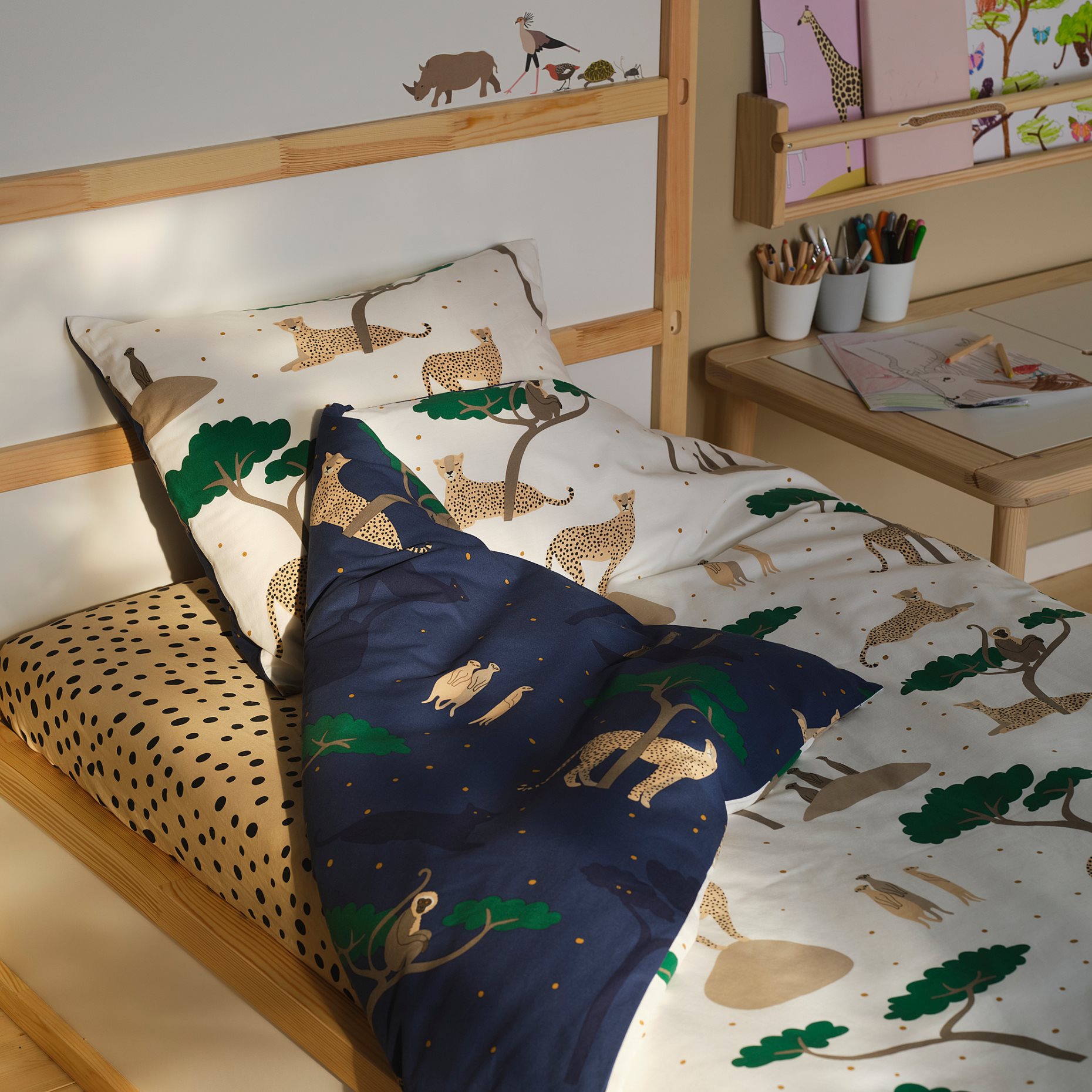 SANDLÖPARE, duvet cover and pillowcase, 150x200/50x60 cm, 306.031.98