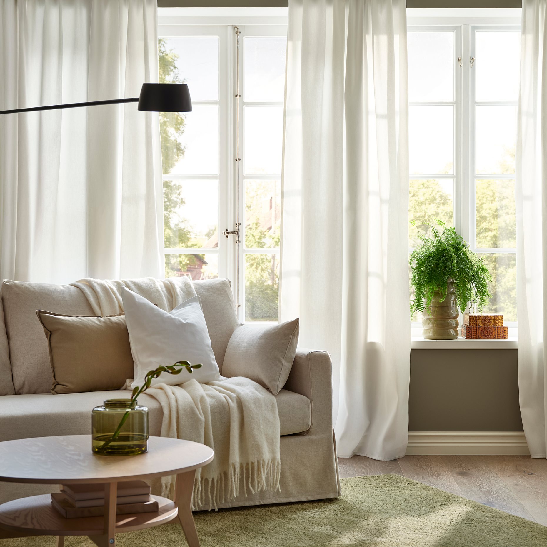 GINSTMOTT, κουρτίνα με τρουκς, 2 τεμ. 145x300 cm, 306.054.18