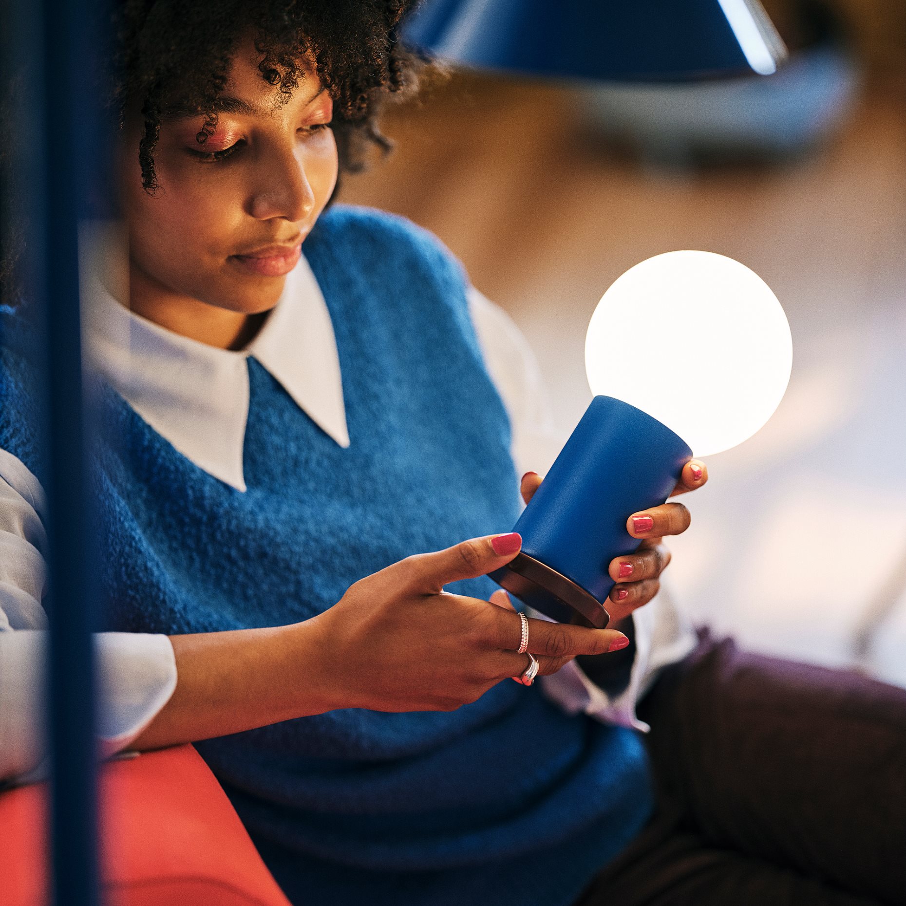 IKEA PS 2026, portable lamp with built-in LED light source, battery-operated/dimmable, 22 cm, 306.135.69