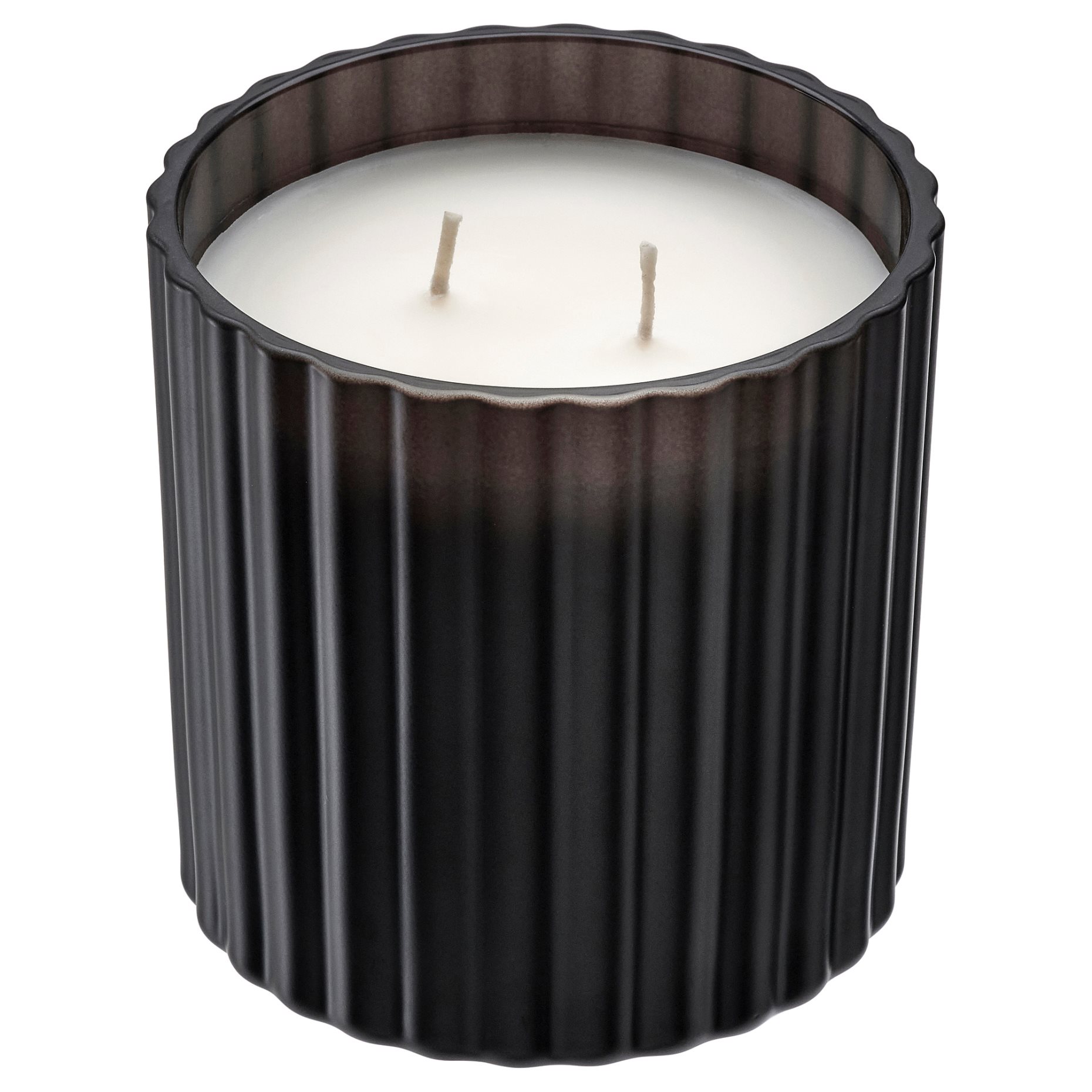 TOFSTÄRNA, scented candle in glass 2 wicks/Sandalwood & patchouli, 50 hr, 306.276.65