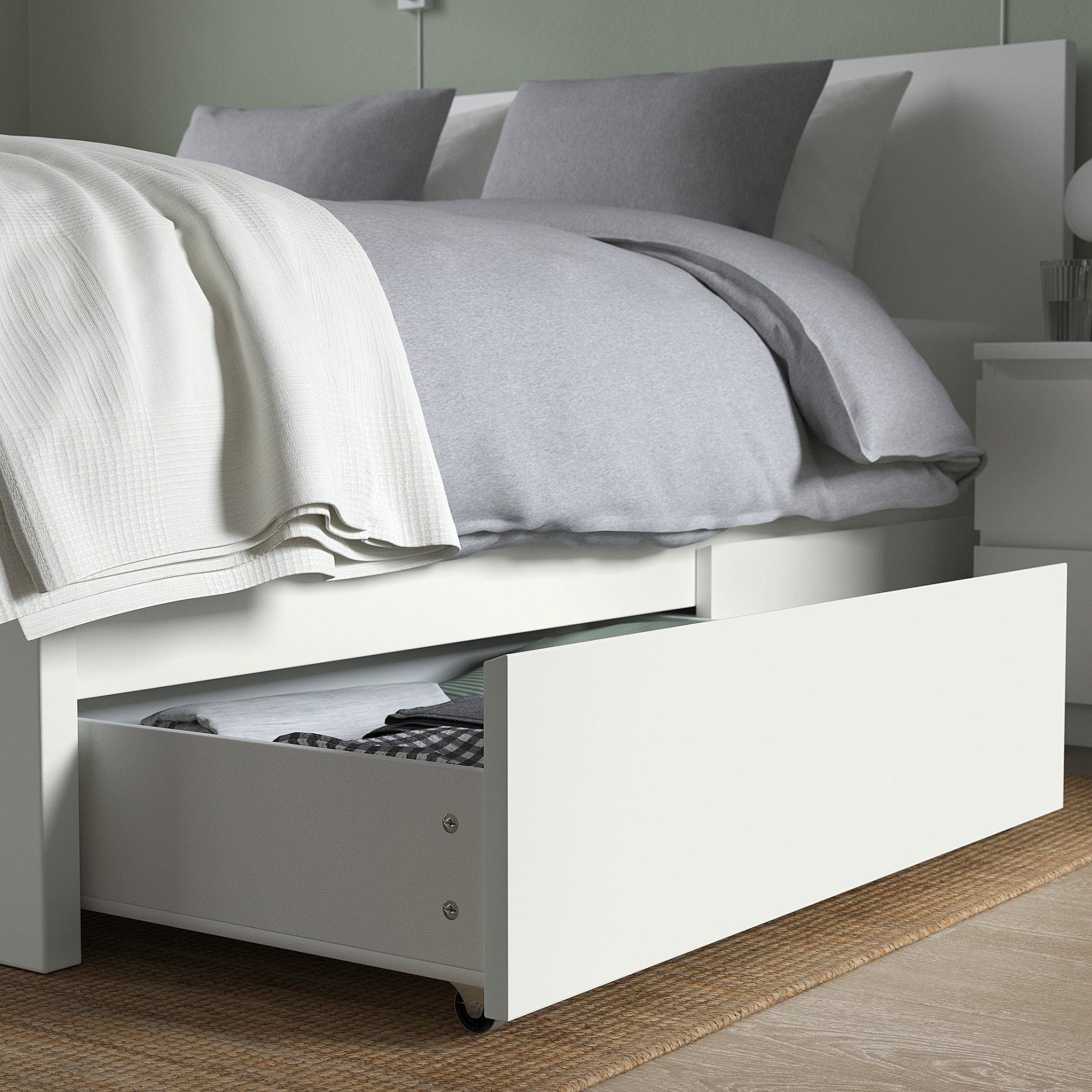 MALM, bed frame/high with 2 storage boxes, 160X200 cm, 390.479.21