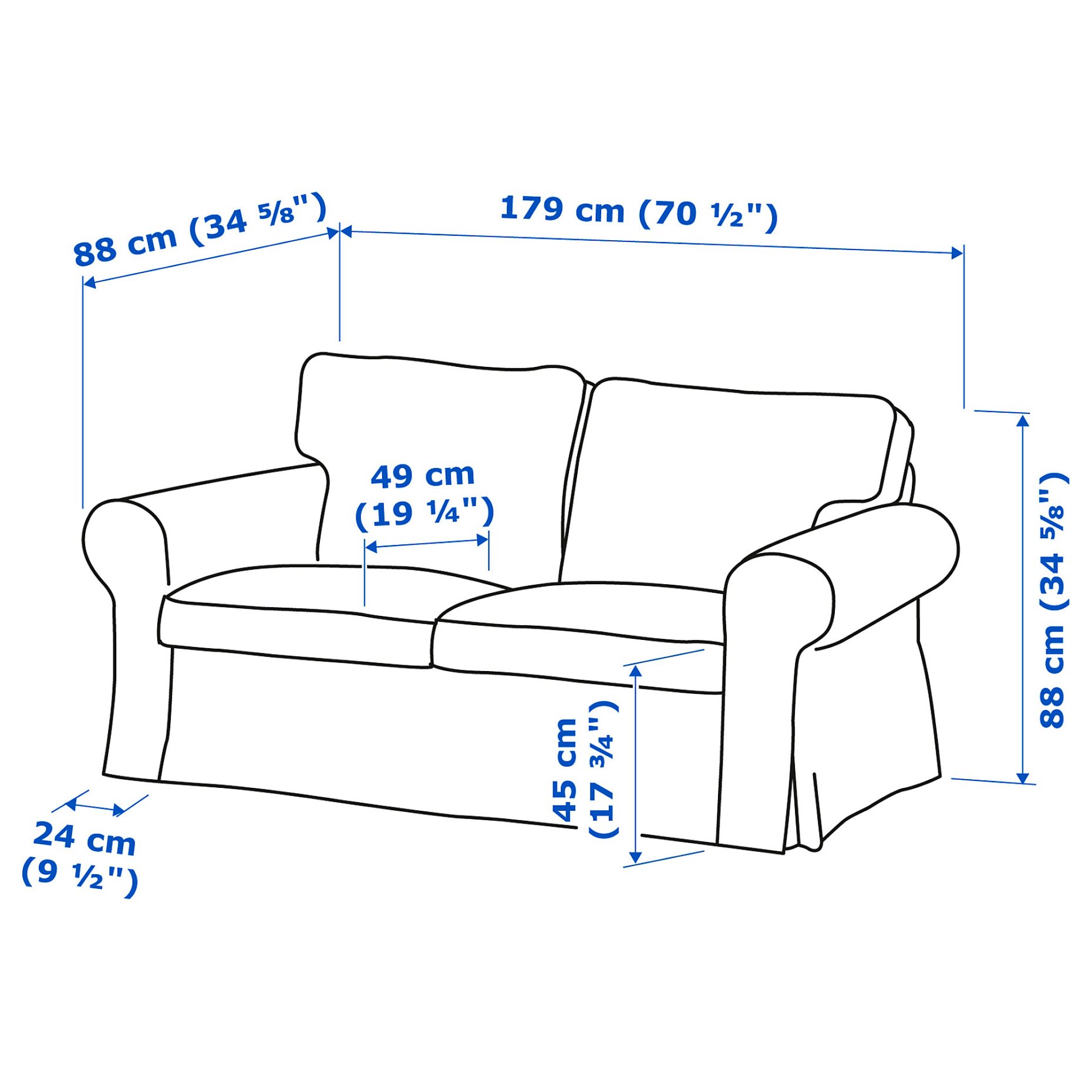 EKTORP, 2-seat sofa, 393.199.93