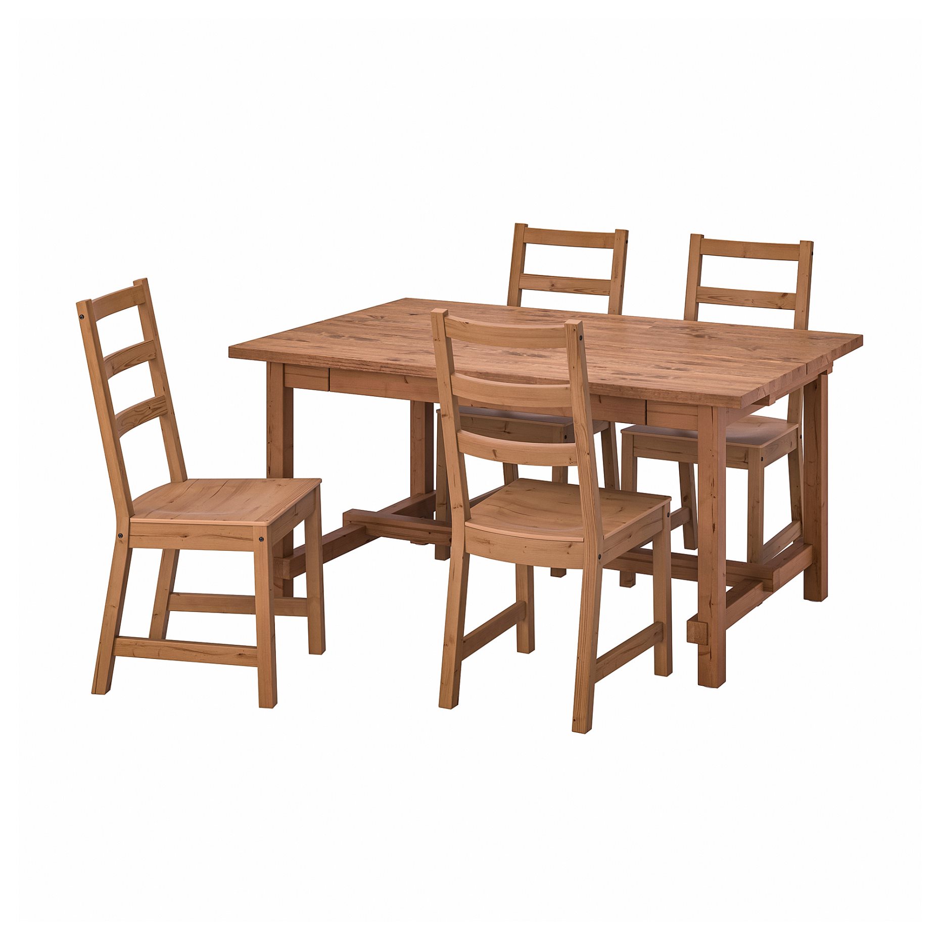 NORDVIKEN/NORDV, table and 4 chairs, 152/223x95 cm, 393.866.47