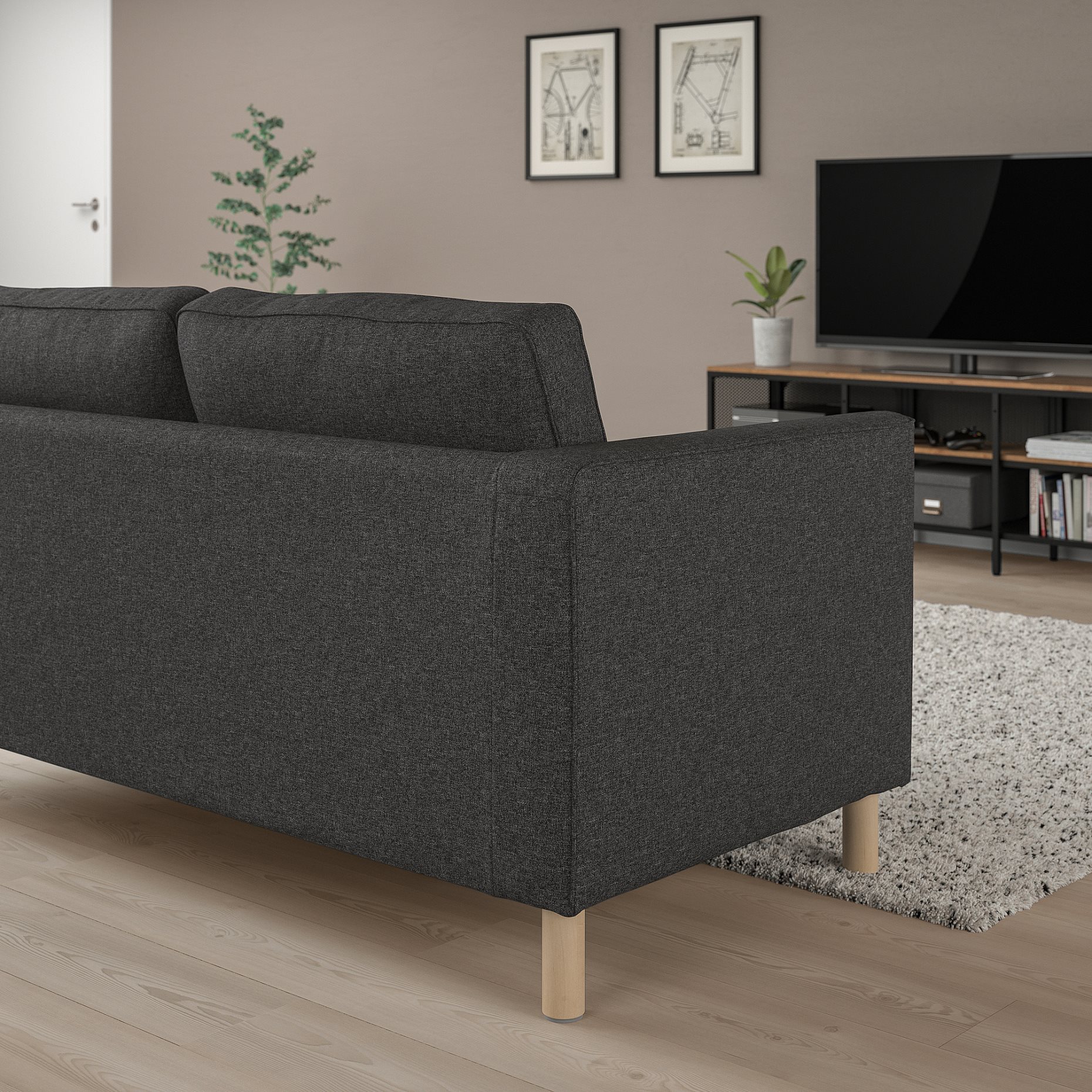 PÄRUP, 3-seat sofa with chaise longue, 393.898.39