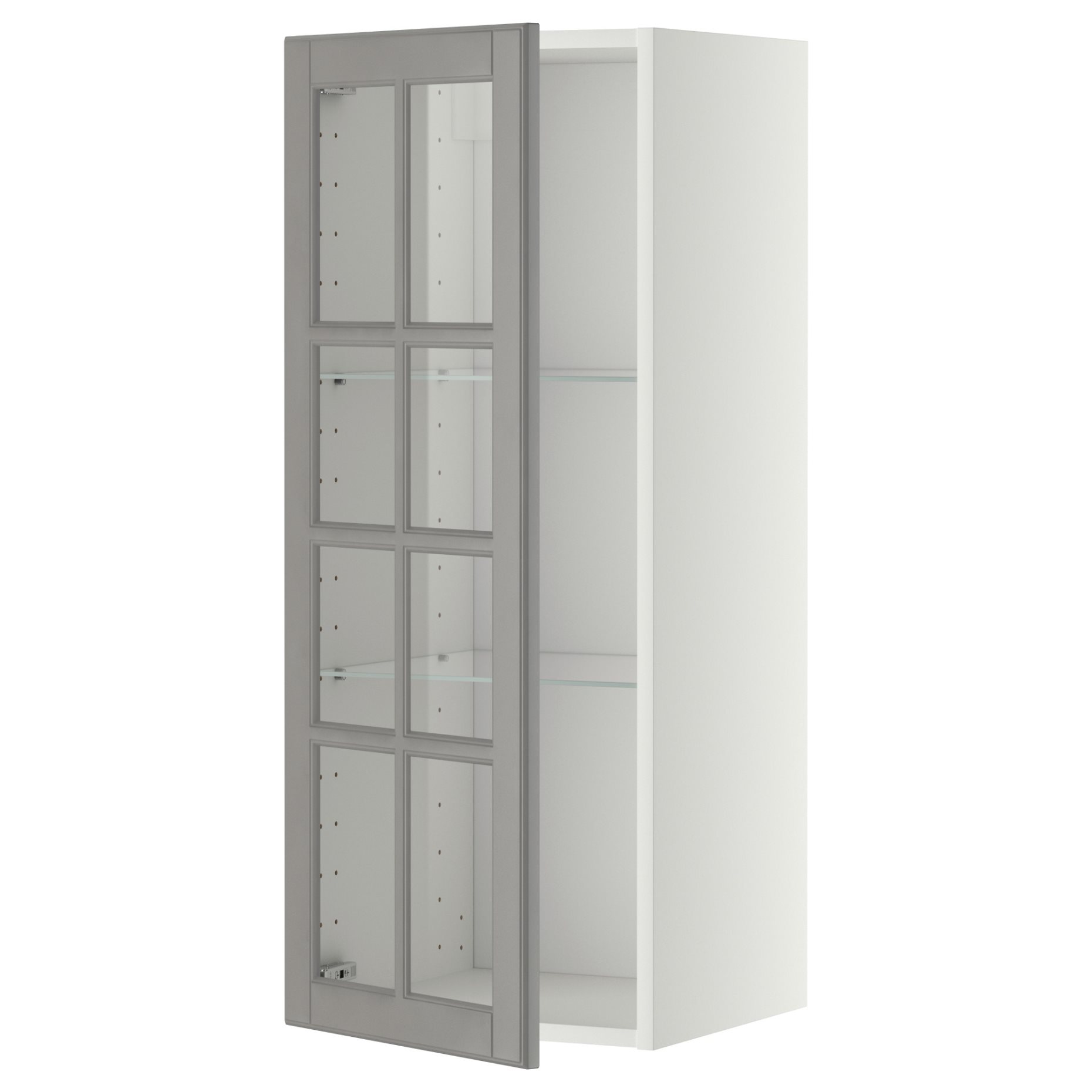 METOD, wall cabinet with shelves/glass door, 40x100 cm, 393.949.54