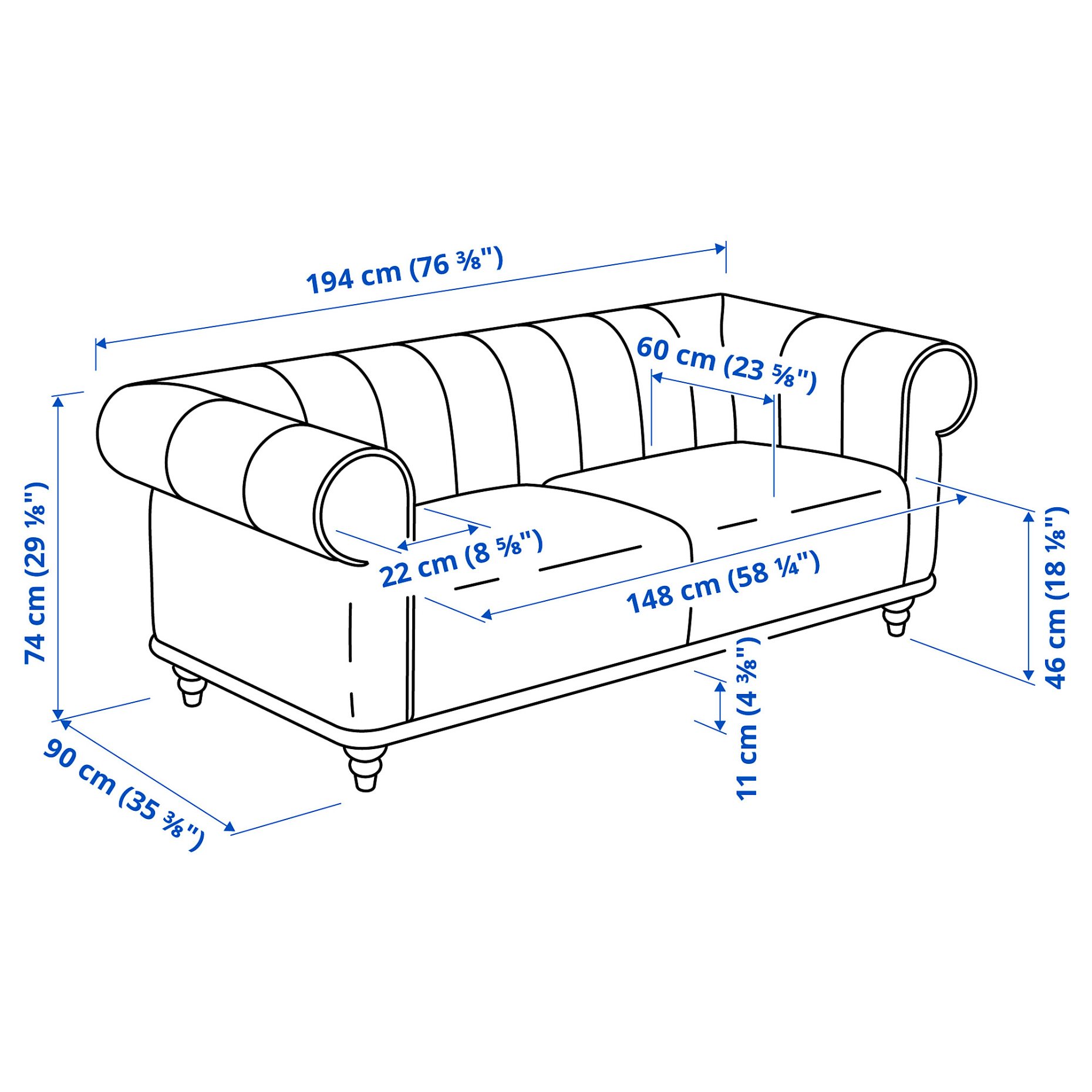 VISKAFORS, διθέσιος καναπές, 394.432.47