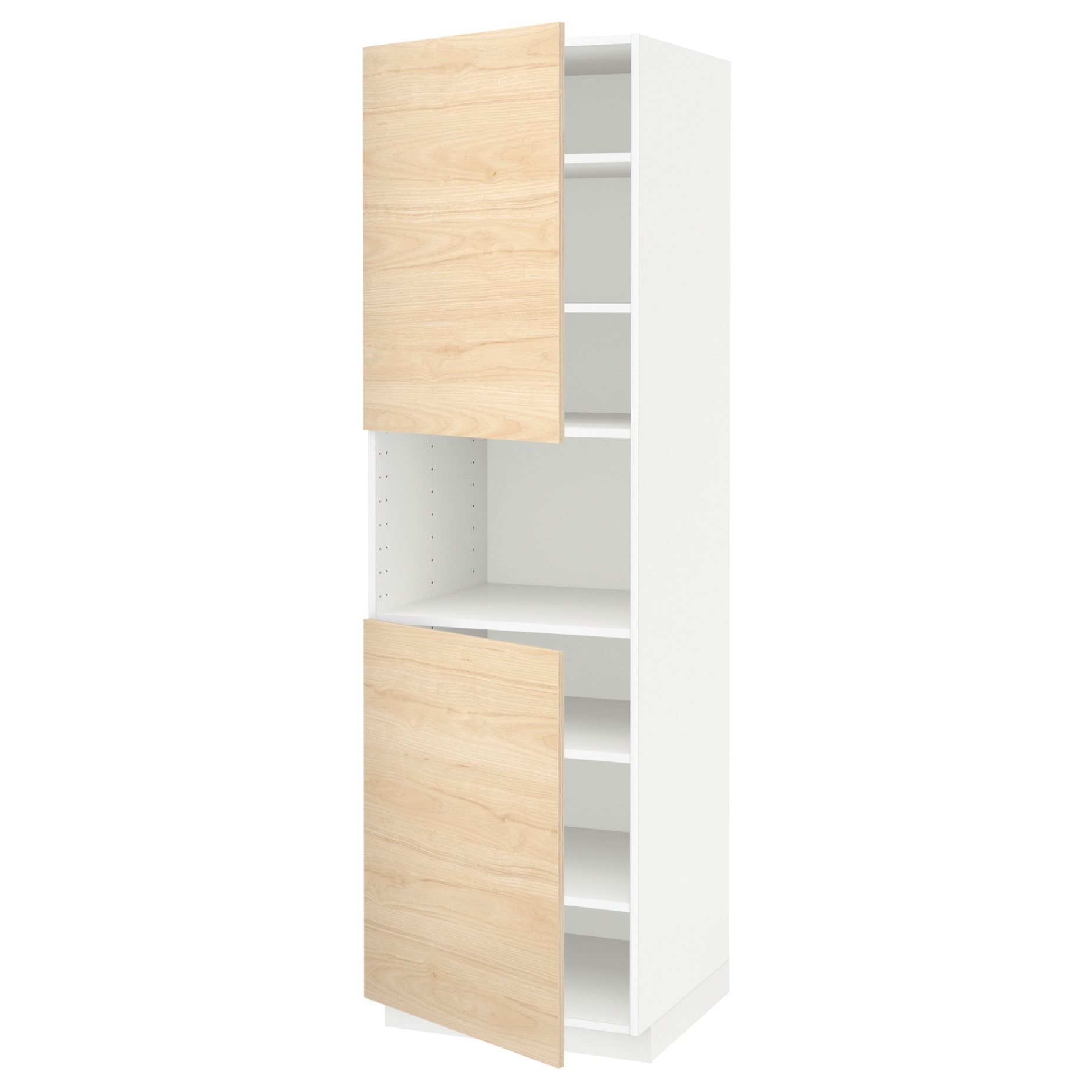 METOD, high cabinet for microwave with 2 doors/shelves, 60x60x200 cm, 394.545.23
