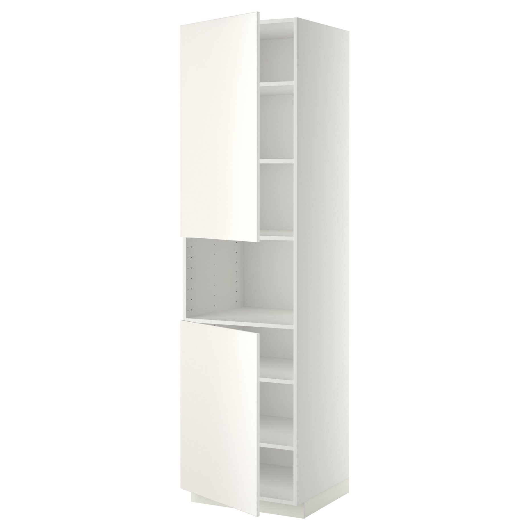 METOD, high cabinet for microwave with 2 doors/shelves, 60x60x220 cm, 394.554.19