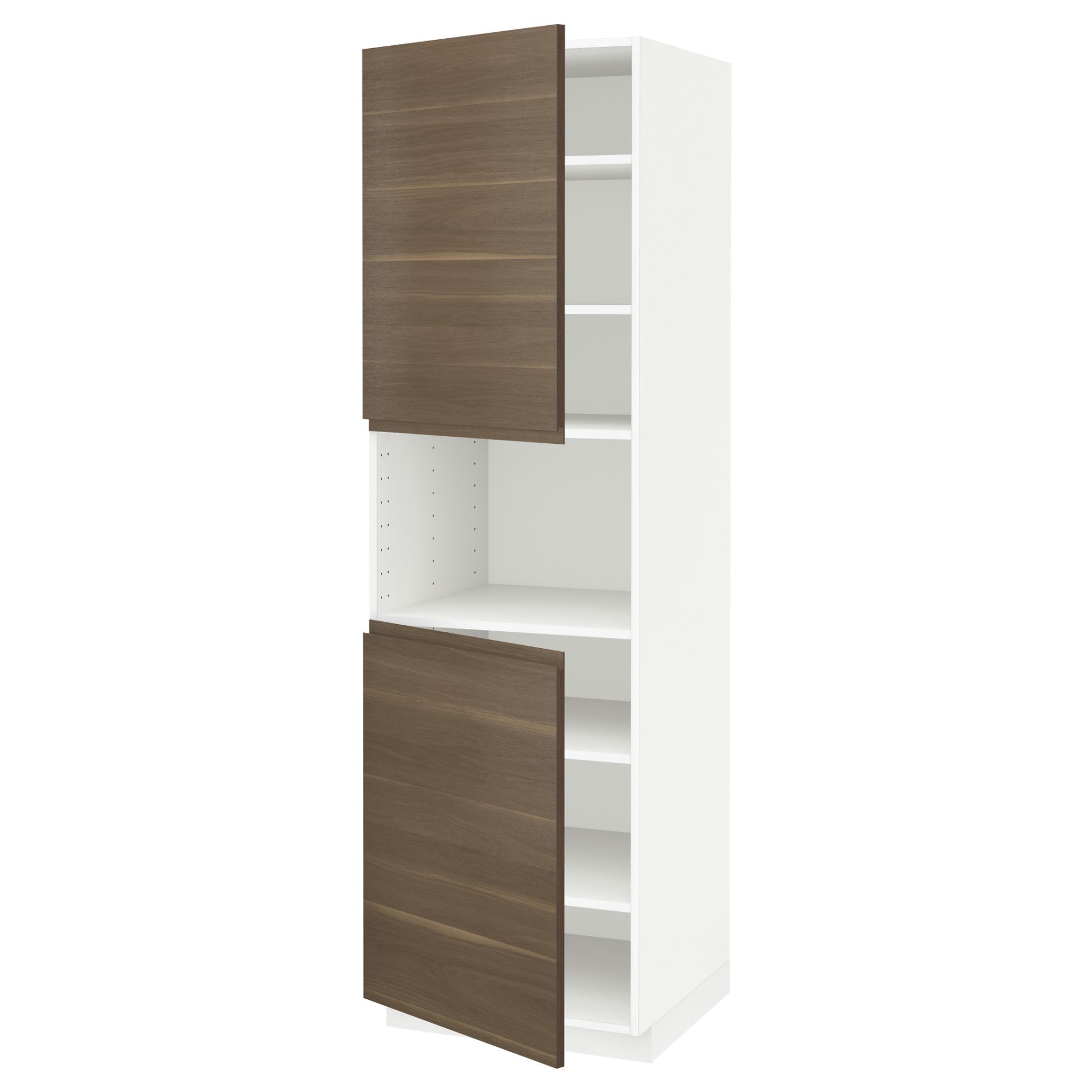 METOD, high cabinet for microwave with 2 doors/shelves, 60x60x200 cm, 394.569.42