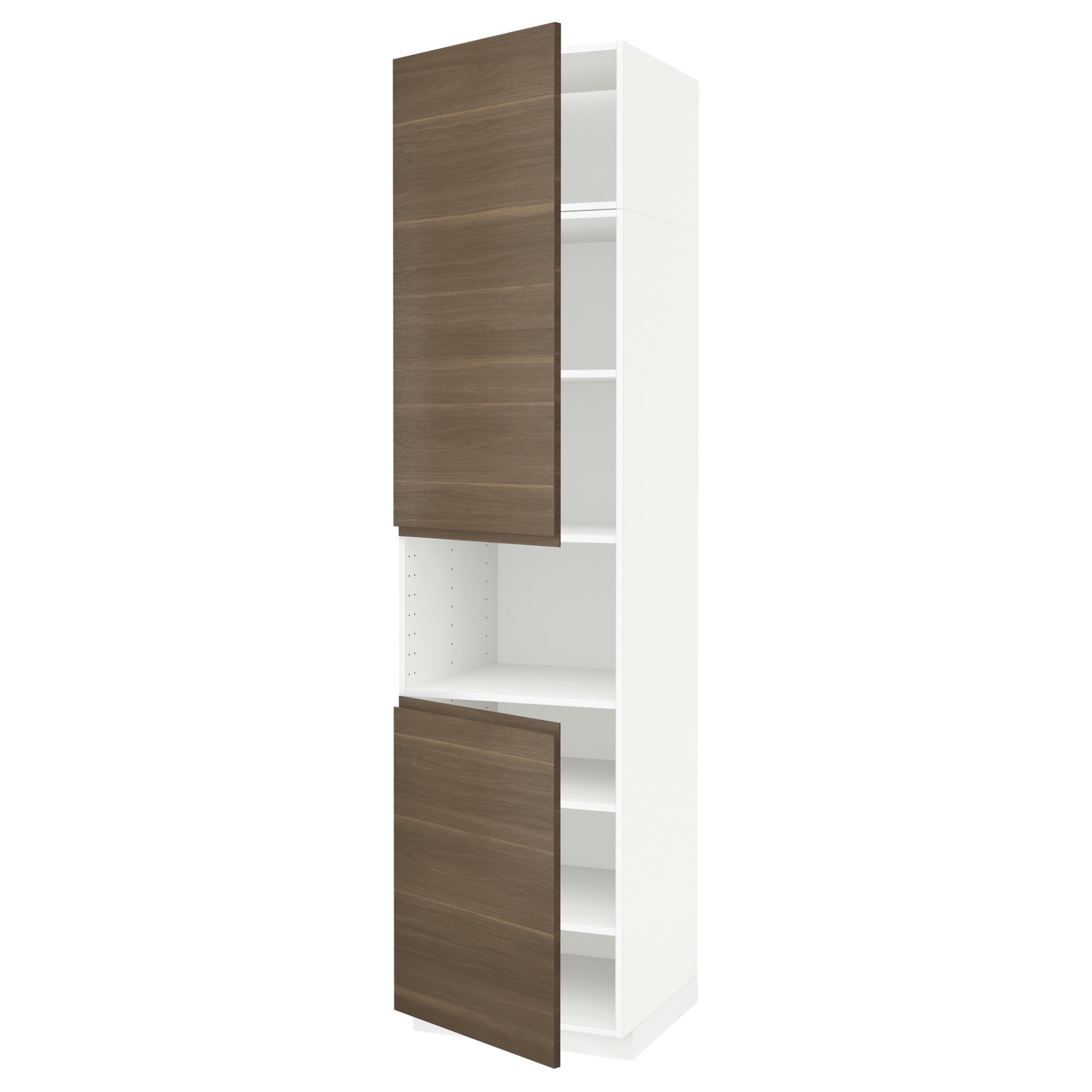 METOD, high cabinet for microwave with 2 doors/shelves, 60x60x240 cm, 394.579.65