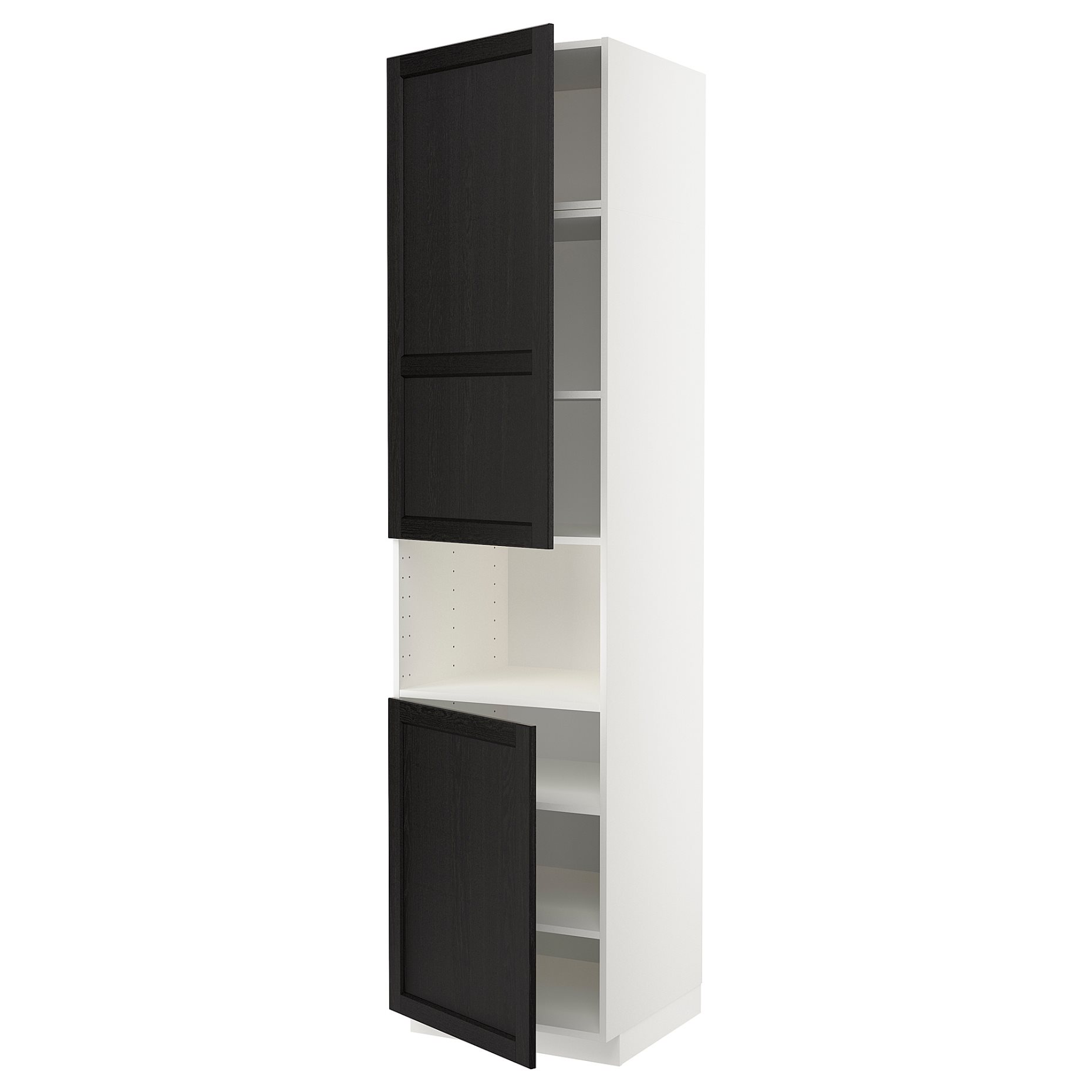 METOD, high cabinet for microwave with 2 doors/shelves, 60x60x240 cm, 394.653.81