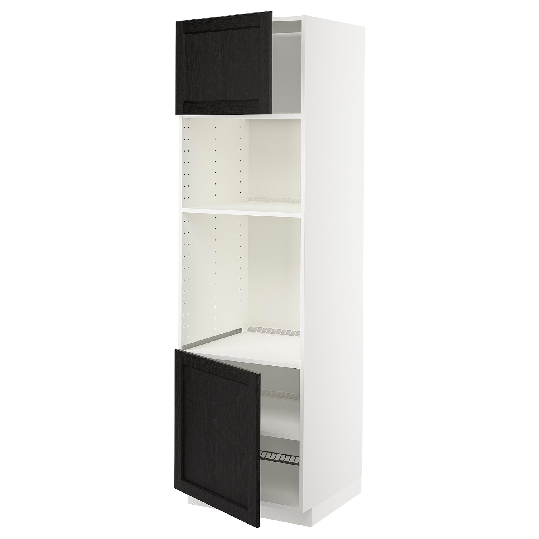METOD, high cabinet for oven/microwave with 2 doors/shelves, 60x60x200 cm, 394.659.94