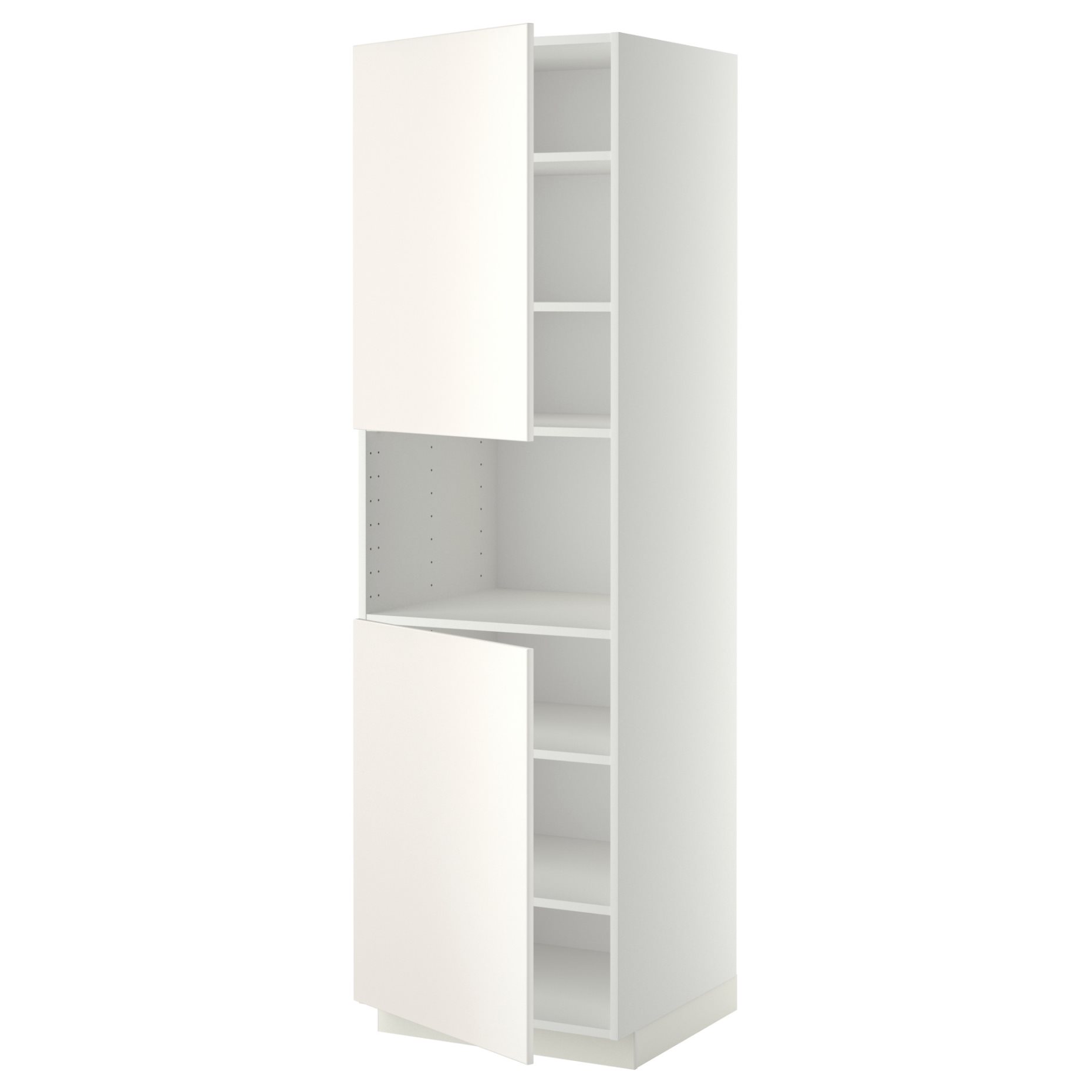 METOD, high cabinet for microwave with 2 doors/shelves, 60x60x200 cm, 394.678.08