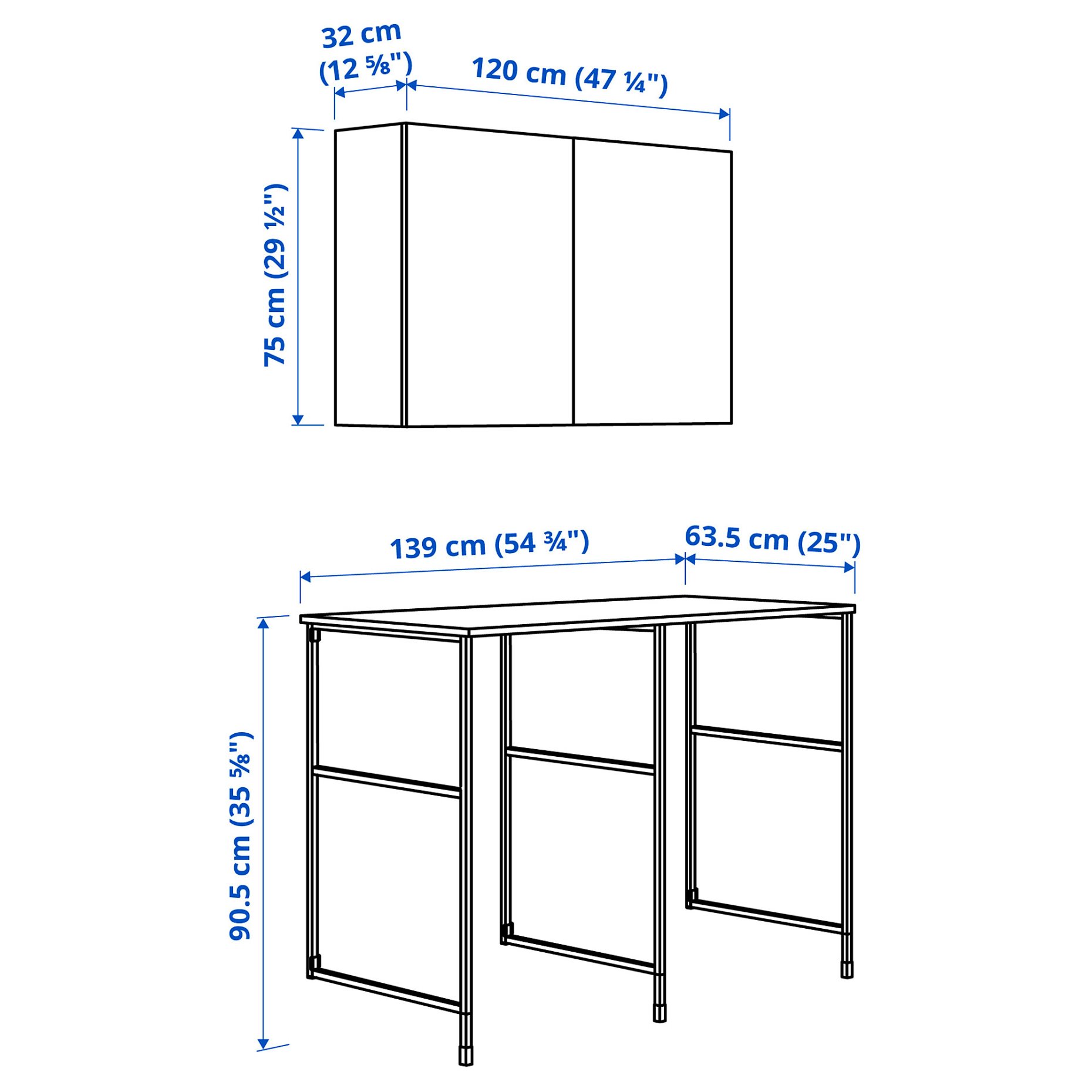 ENHET, storage combination for laundry, 139x63.5x85.5 cm, 394.774.78