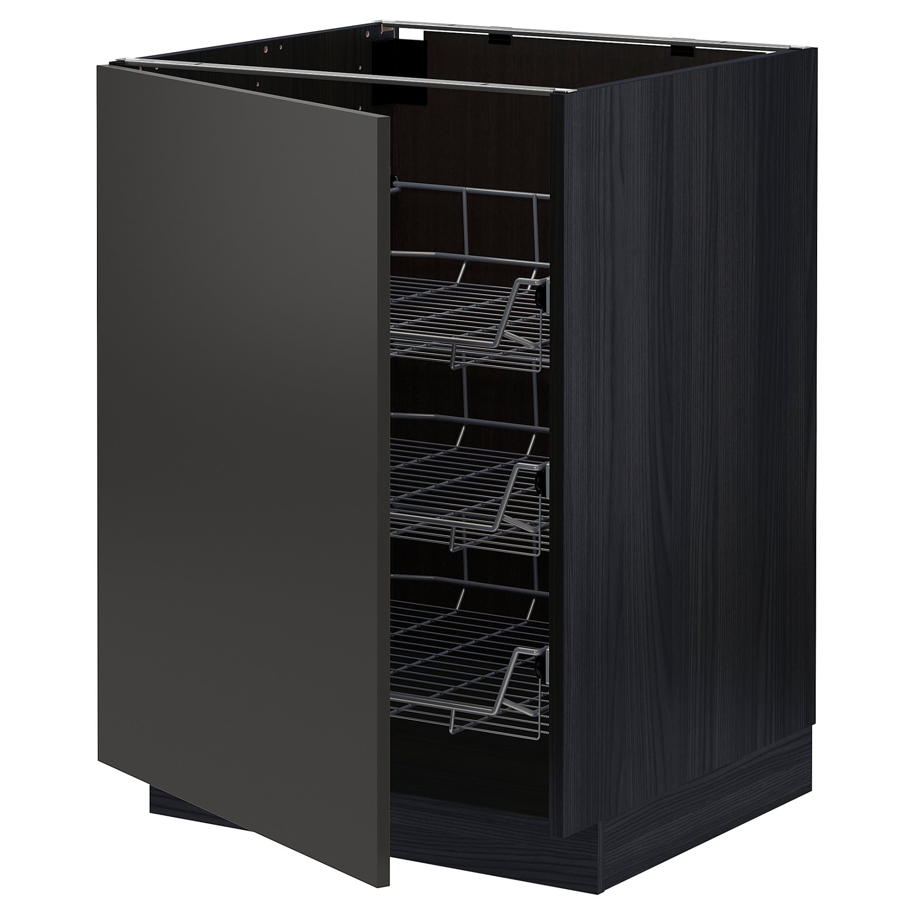 METOD, base cabinet with wire baskets, 60x60 cm, 394.977.11