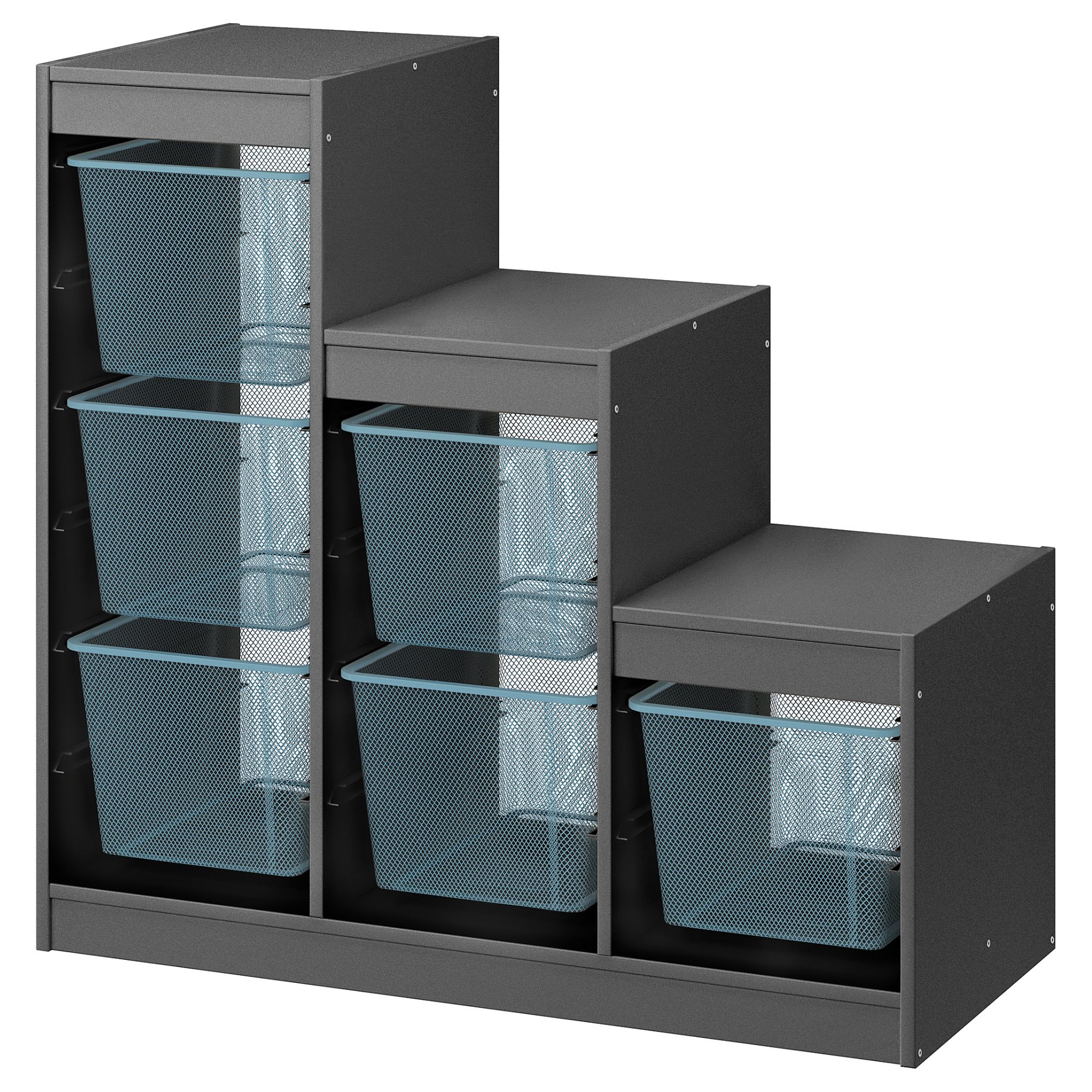 TROFAST, σύνθεση αποθήκευσης με κουτιά, 99x44x94 cm, 395.268.41
