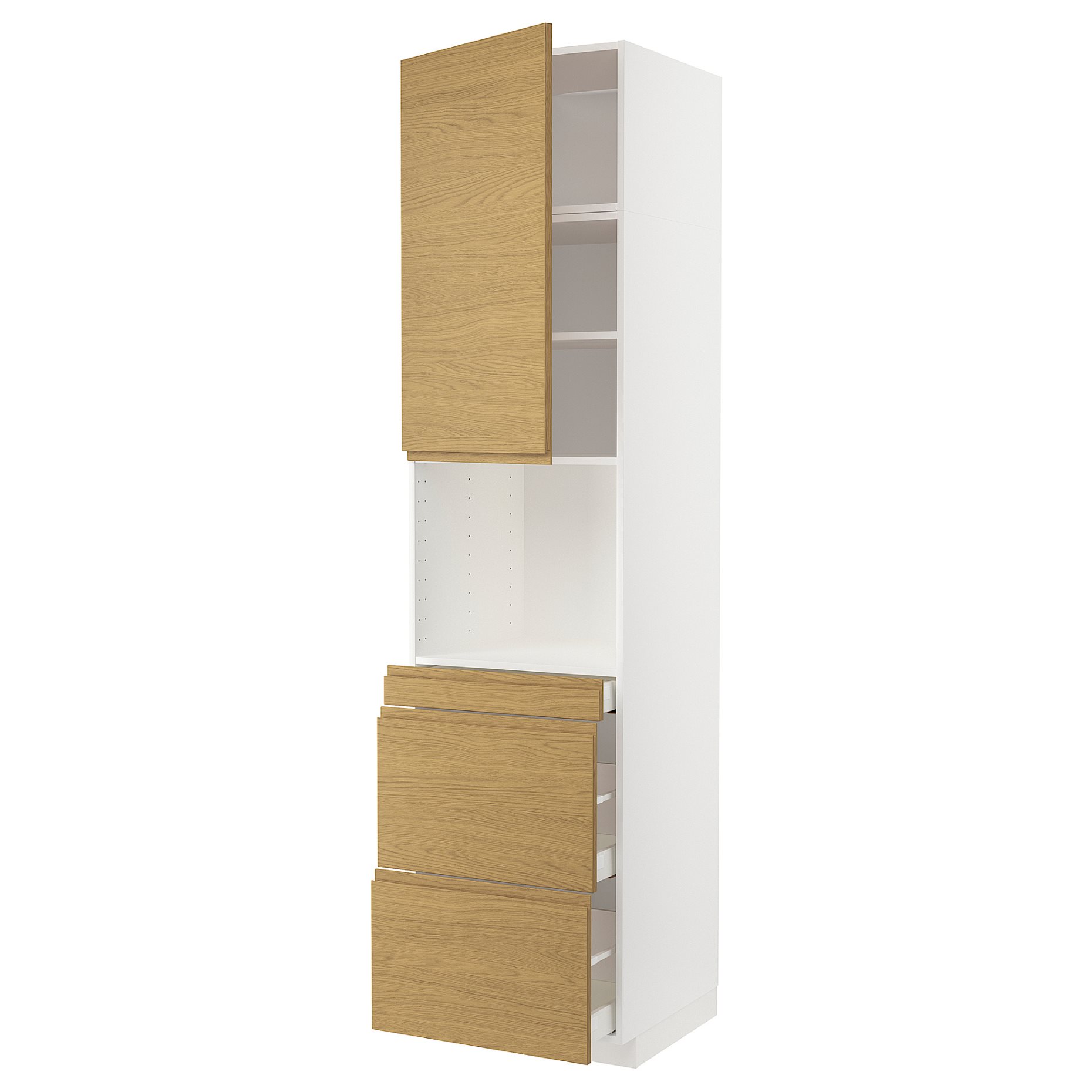 METOD, high cabinet for microwave combi with door/3 drawers, 60x60x240 cm, 395.379.34