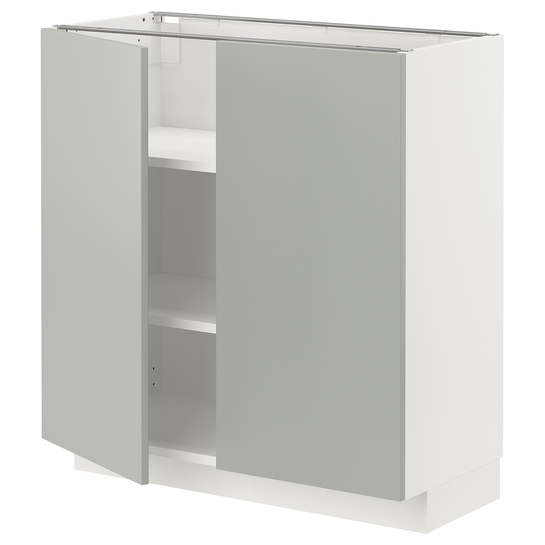 METOD, base cabinet with shelves/2 doors, 80x37 cm, 395.387.97