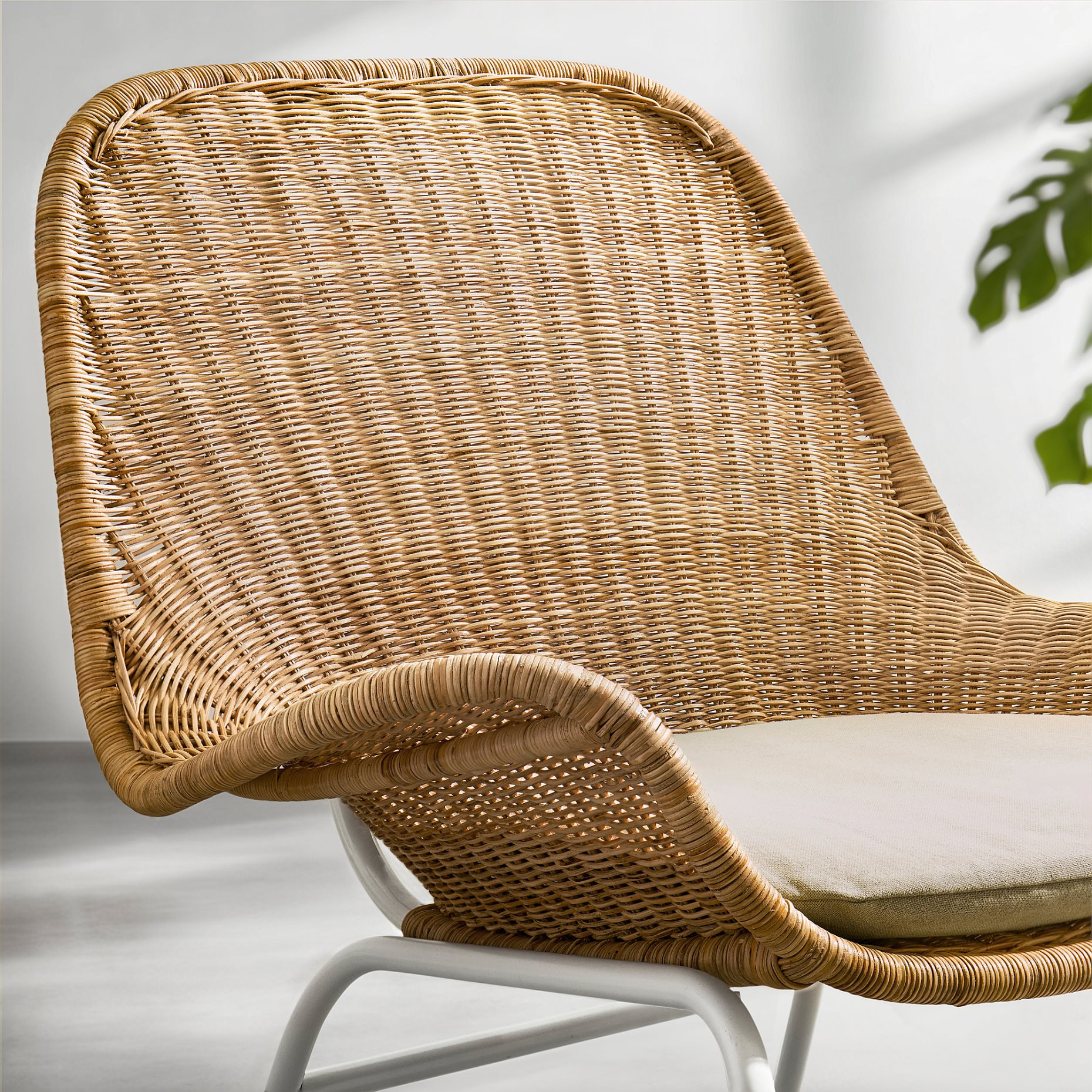 FRYKSAS, armchair and footstool/rattan, 395.631.69