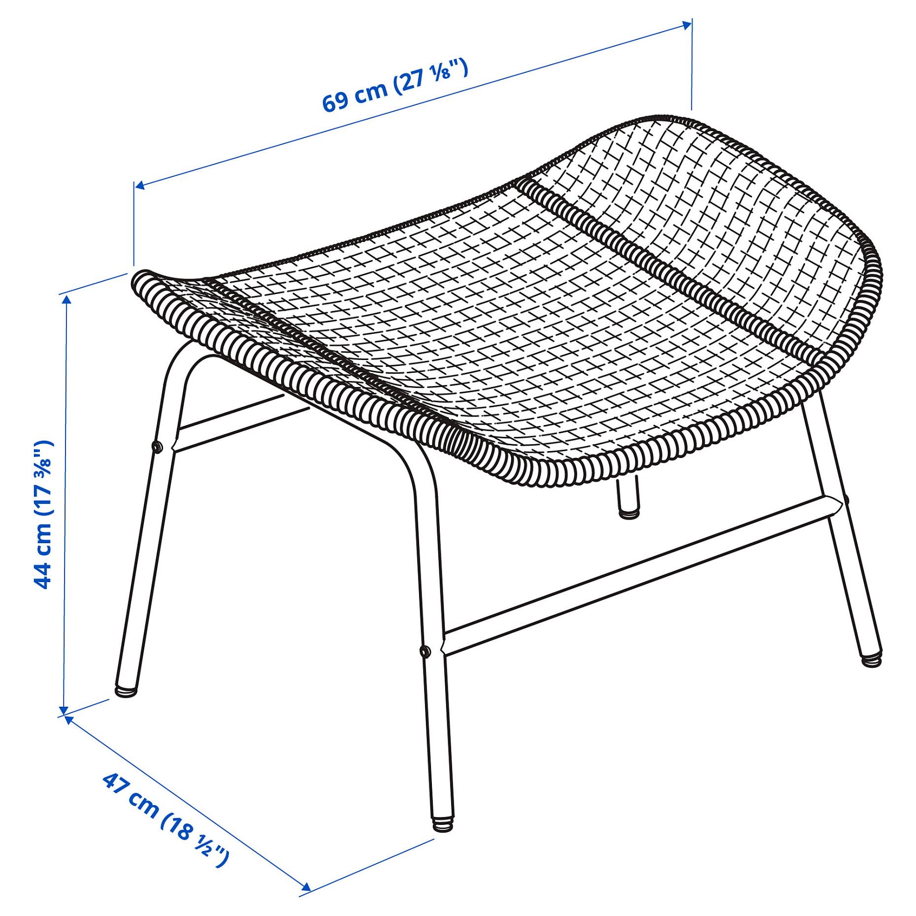 FRYKSAS, armchair and footstool/rattan, 395.631.69