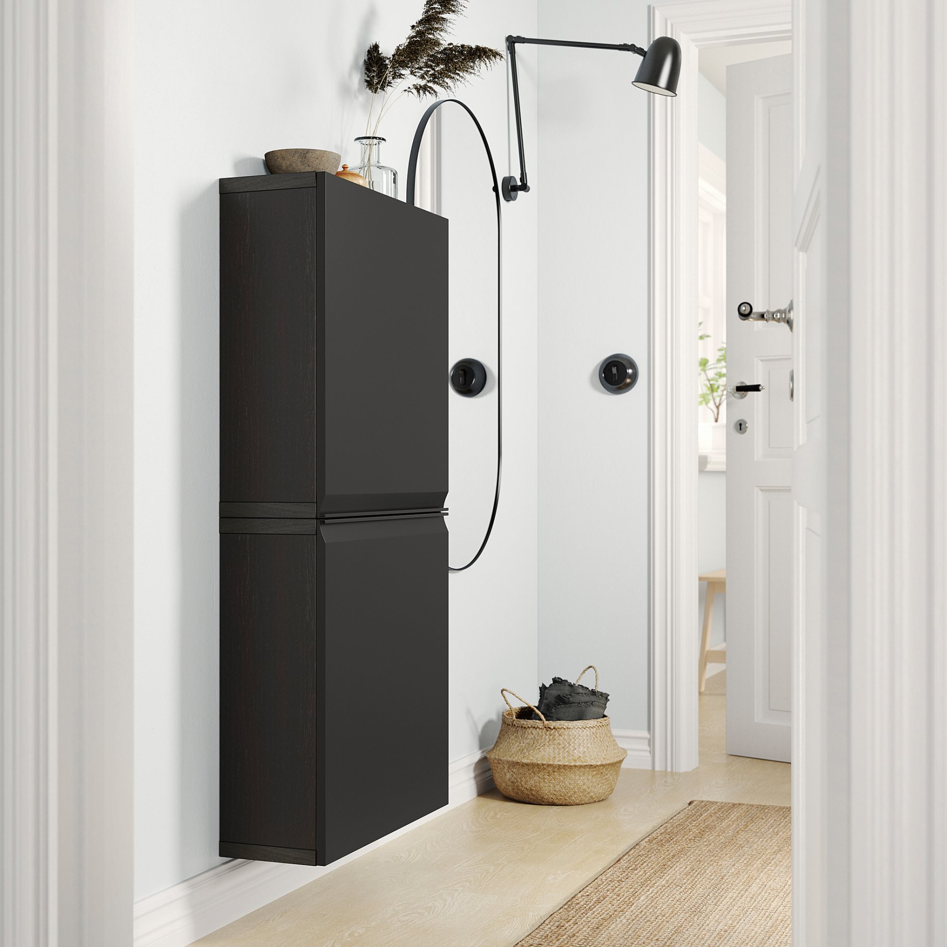 BESTÅ, wall cabinet with 2 doors, 60x22x128 cm, 395.693.50