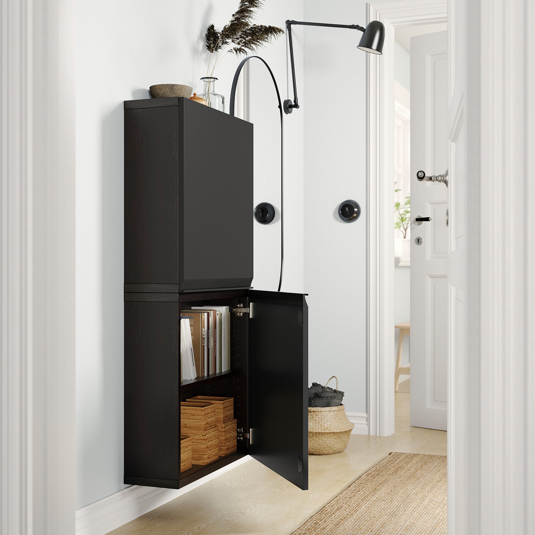 BESTÅ, wall cabinet with 2 doors, 60x22x128 cm, 395.693.50