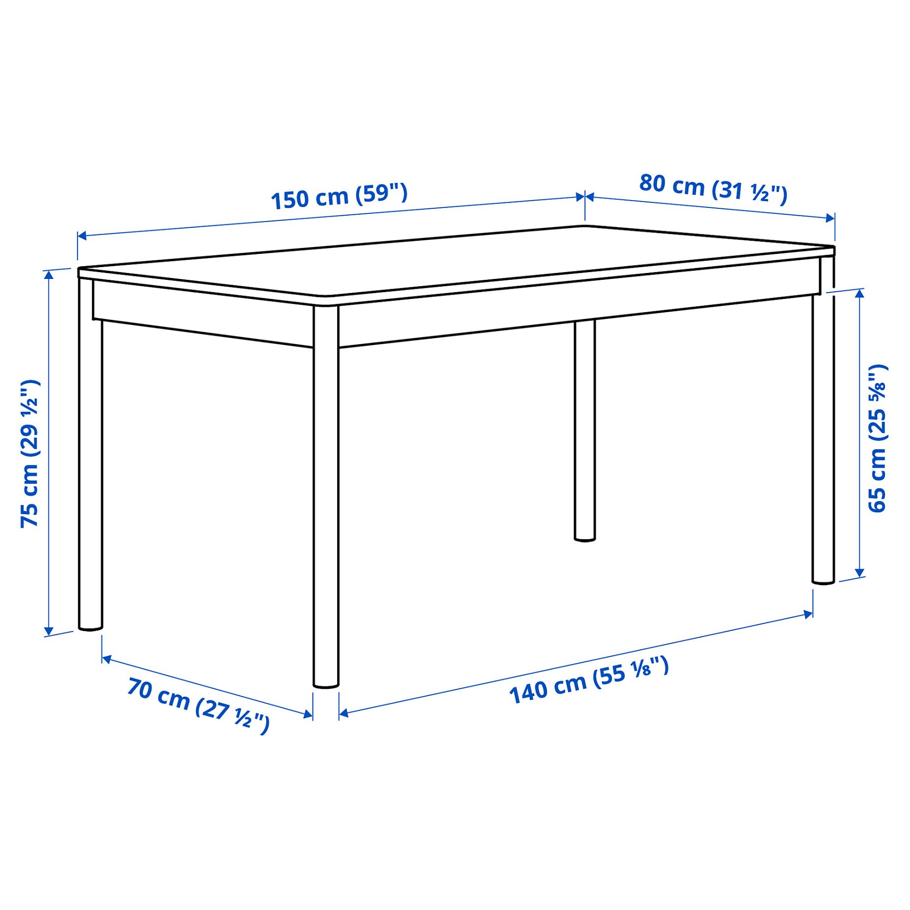 TONSTAD/KRYLBO, table and 4 chairs, 150x80 cm, 395.966.45