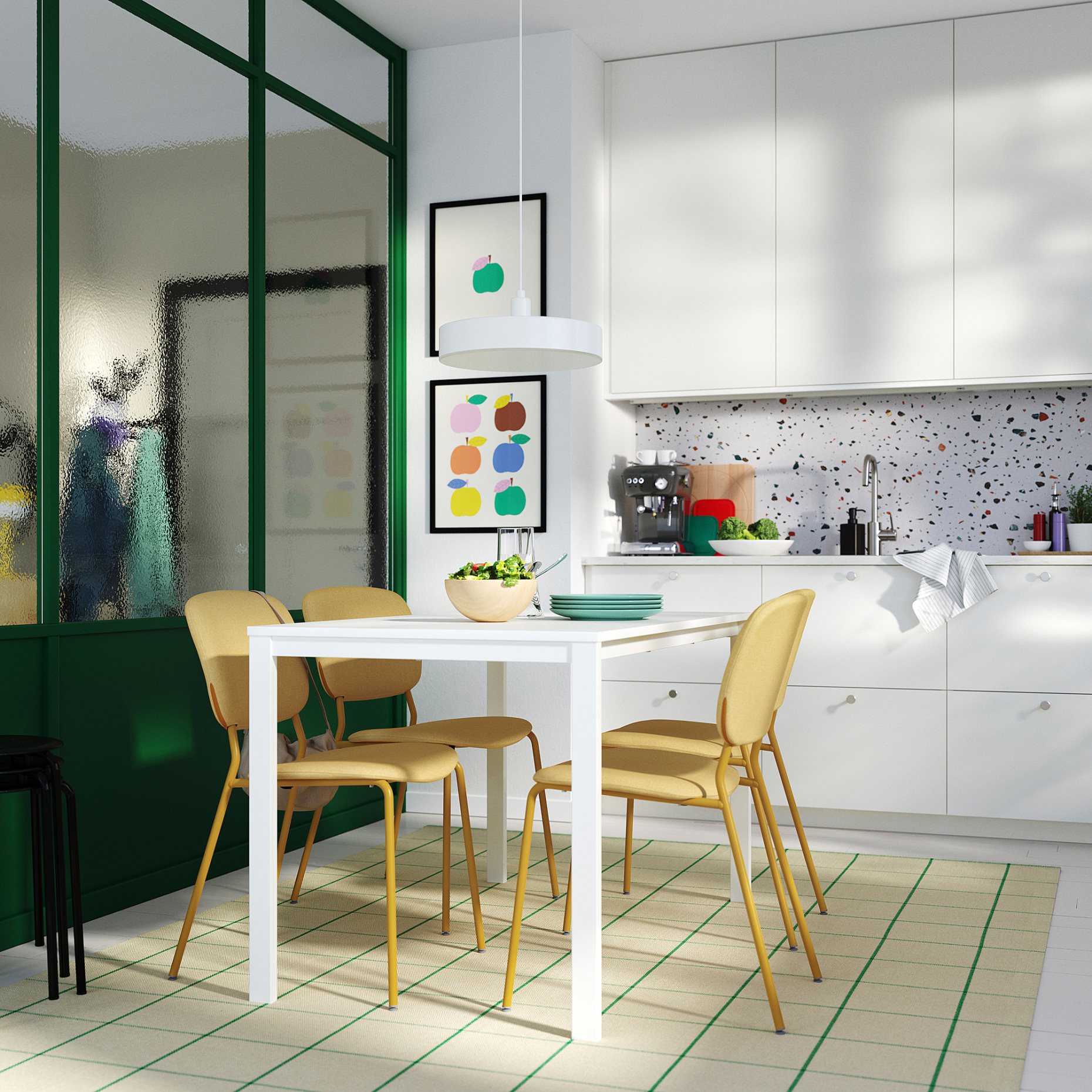 VIHALS, table and 4 chairs, 125x74 cm, 396.067.86