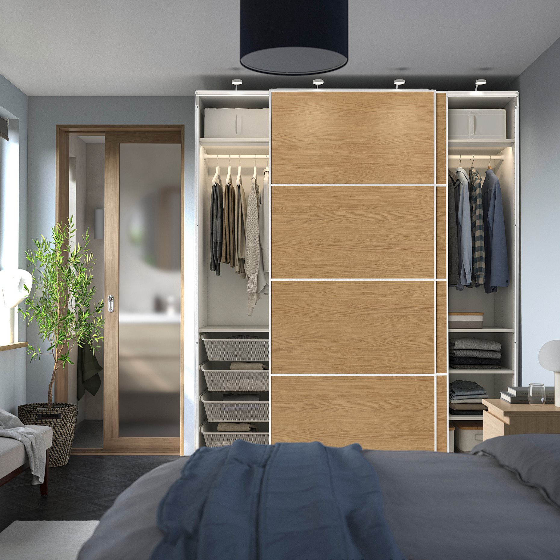 PAX, wardrobe with sliding doors, 200x66x236 cm, 396.088.70