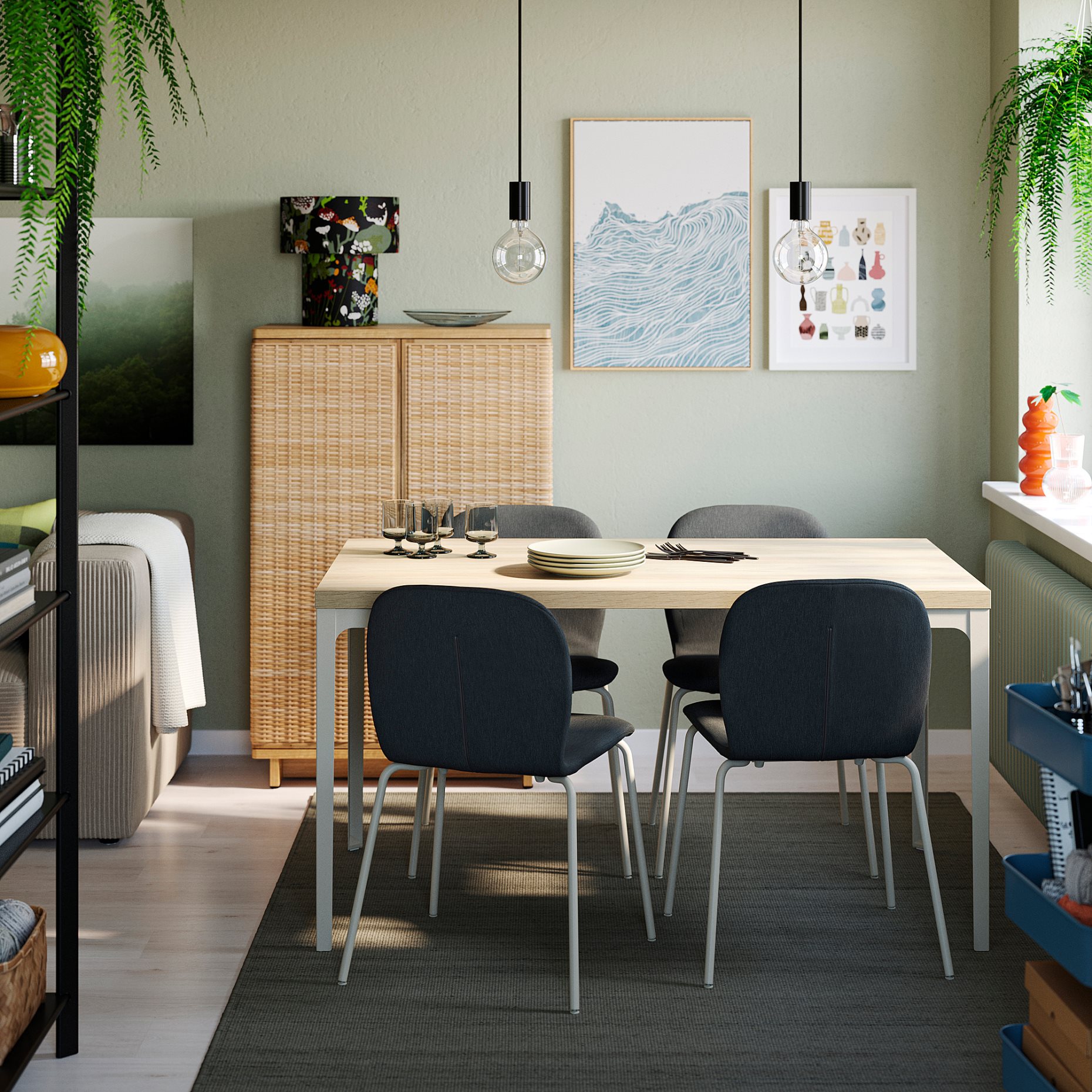 SKÅLSTA, table and 4 chairs, 140x80 cm, 396.089.88