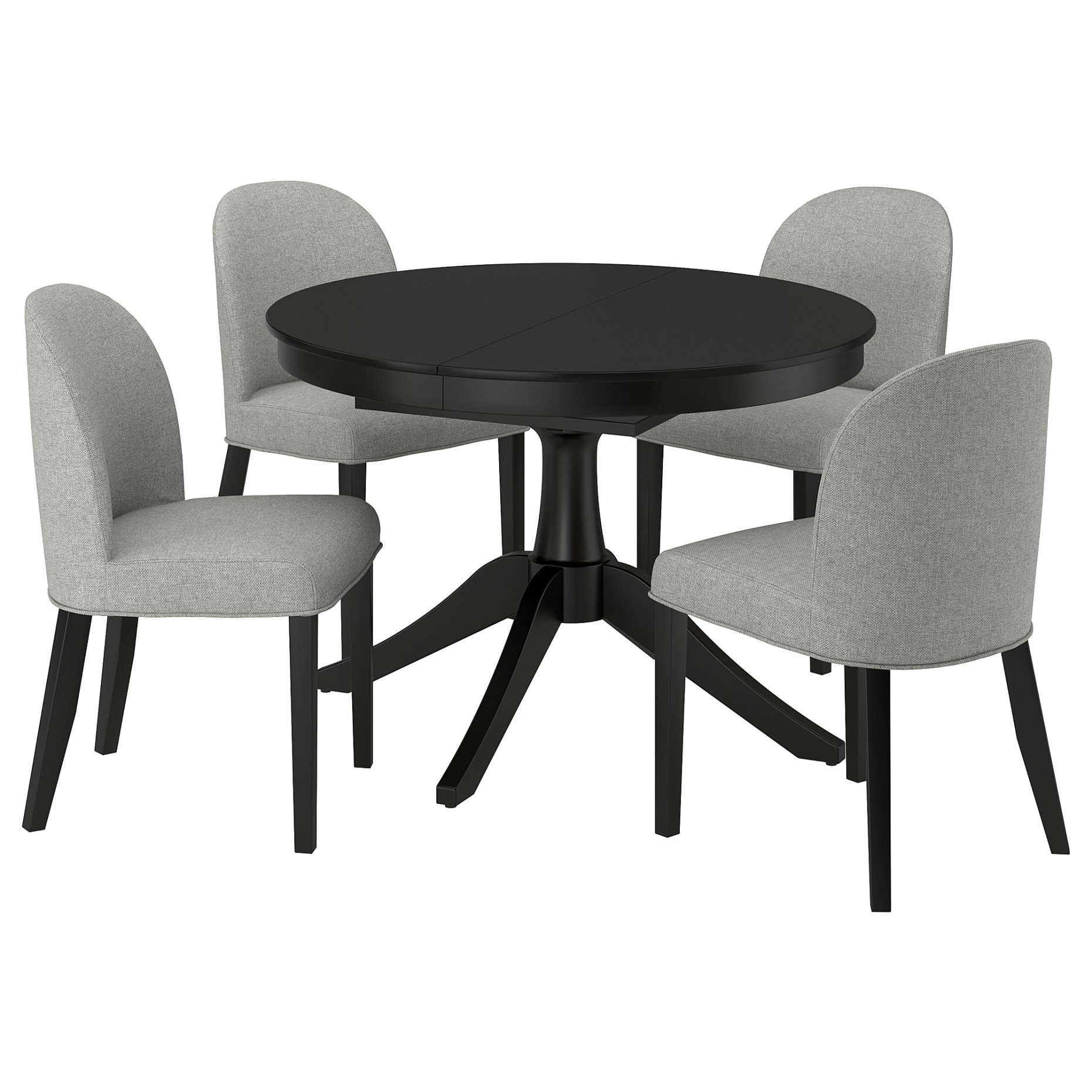 ROSENTORP, table and 4 chairs, 110/155 cm, 396.101.23