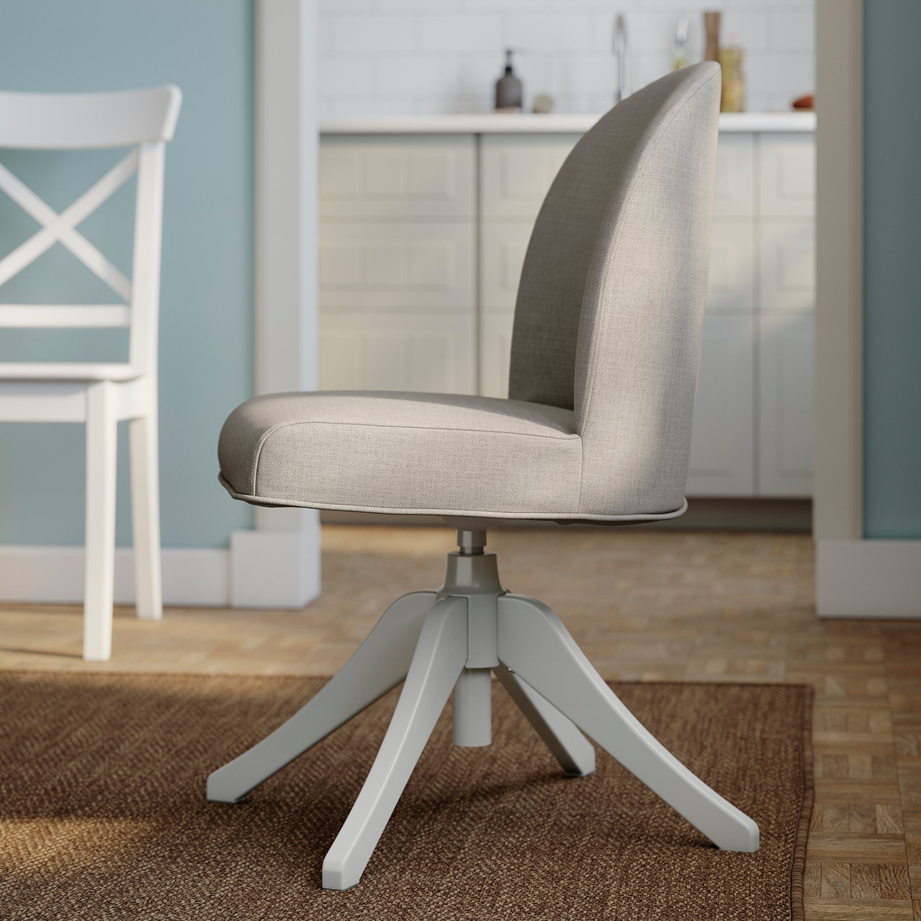 ROSENTORP, table and 4 chairs, 110/155 cm, 396.101.42