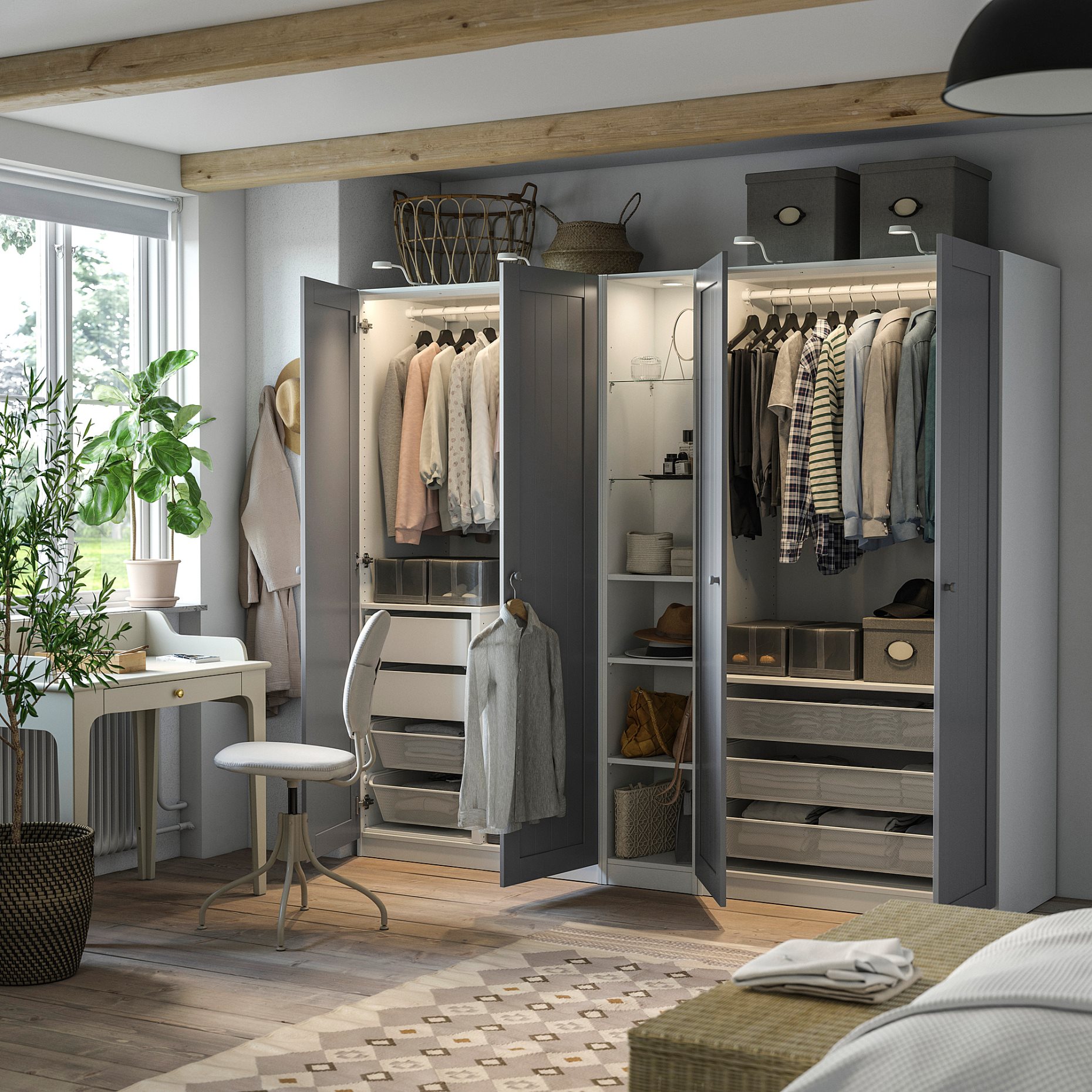 PAX/GULLABERG, wardrobe combination, 235x60x201 cm, 396.118.39