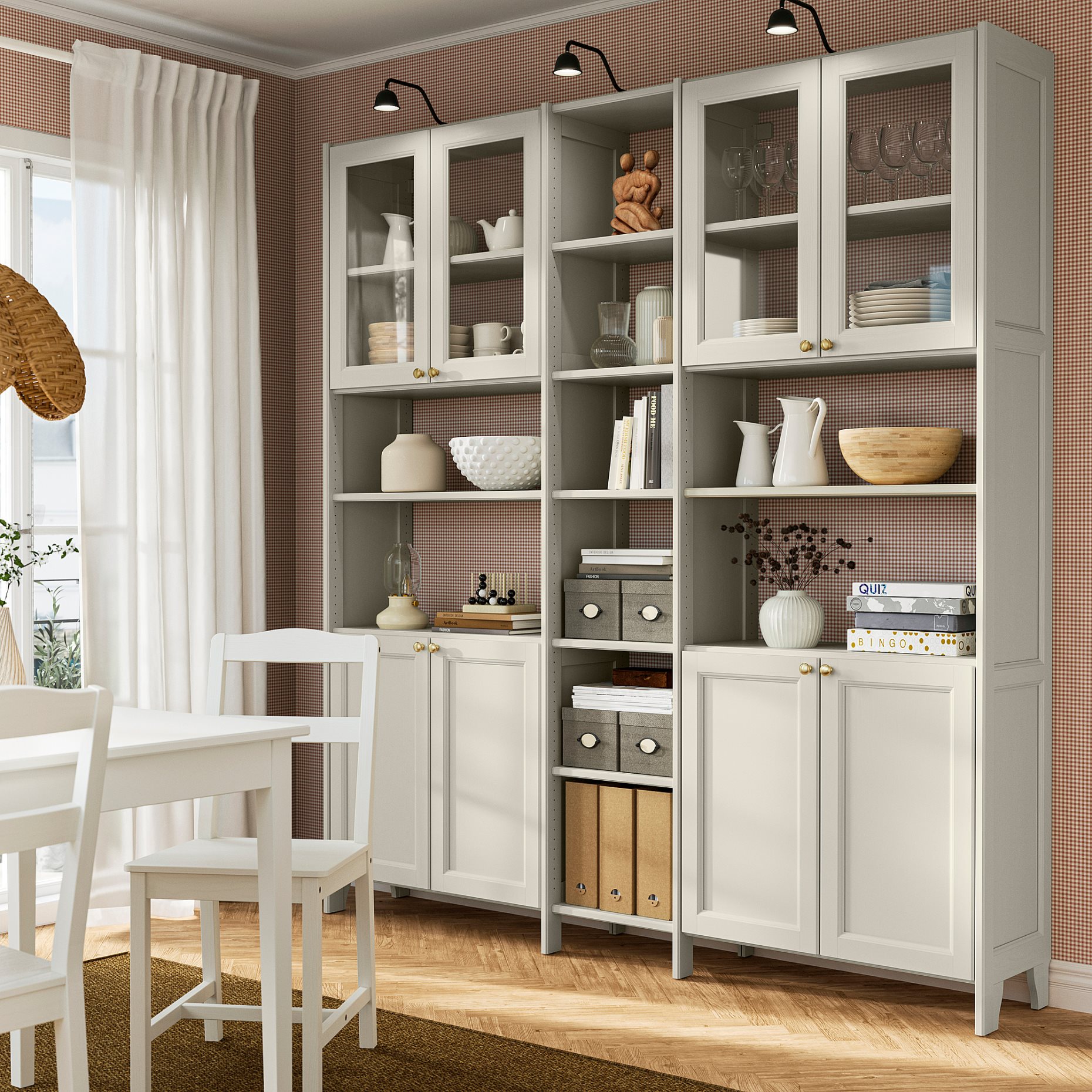 GULDDRAGARE, storage combination with doors and shelves, 200x37x216 cm, 396.124.62