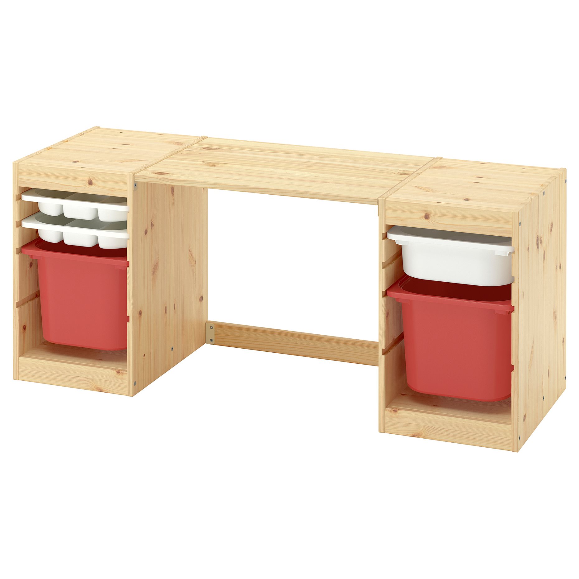 TROFAST, desk with storage boxes/trays, 124x44x52 cm, 396.139.18